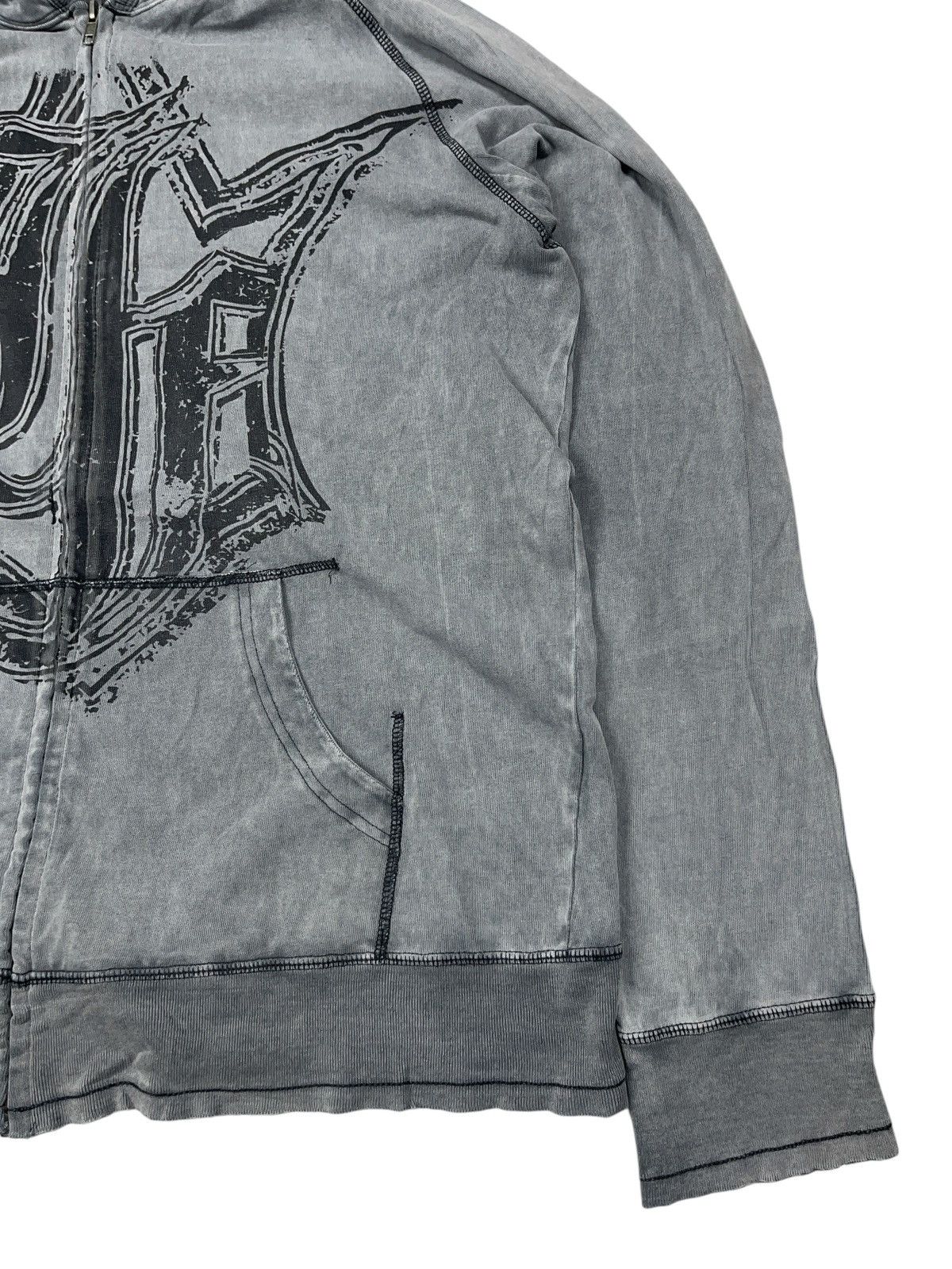 Band Tees × Vintage Vintage In Flames Band Zip Hoodie Stone Washed Size US XL / EU 56 / 4 - 3 Thumbnail
