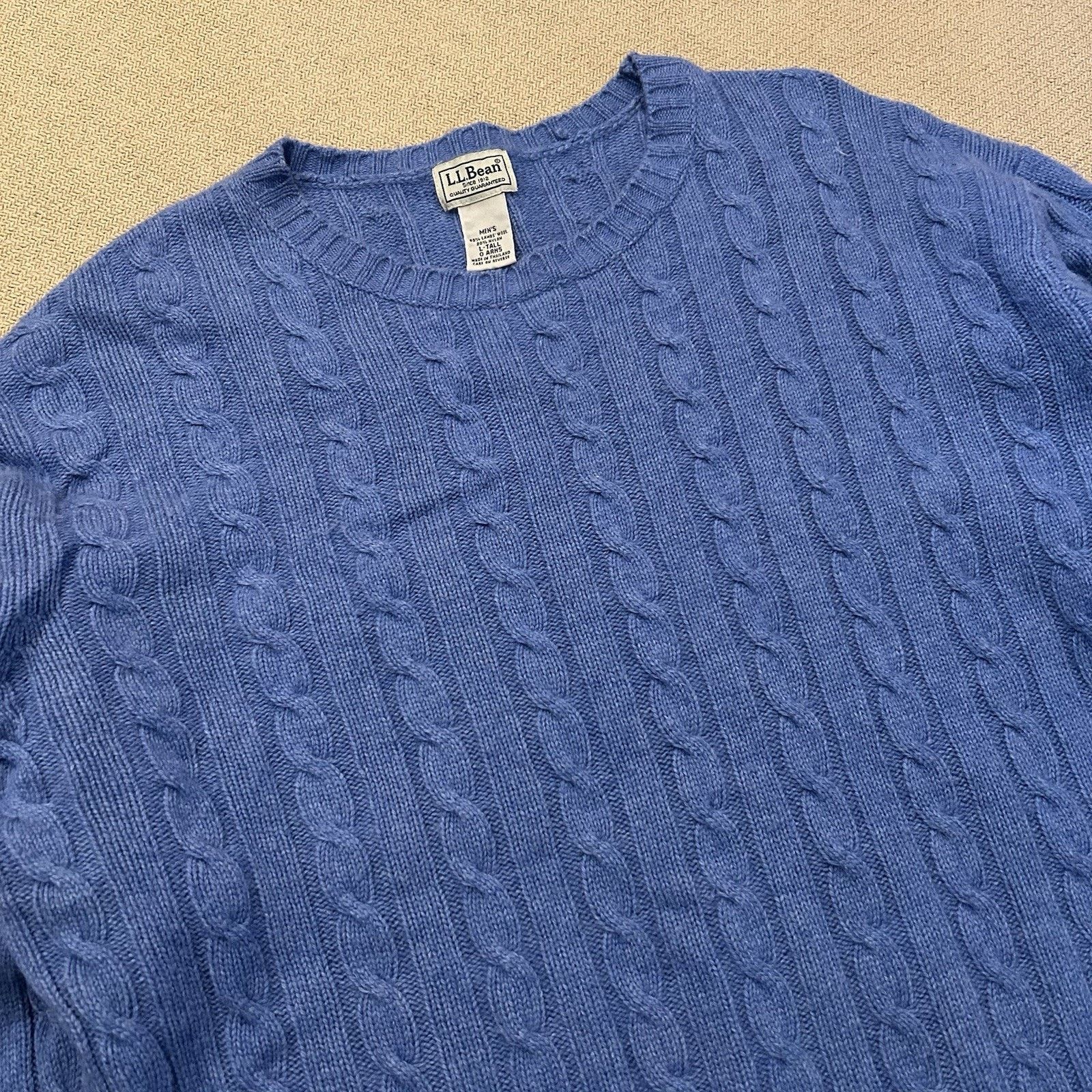 L.L. Bean Ll Bean Lambs Wool Cable Knit Fisherman Sweater Large Tall Size US L / EU 52-54 / 3 - 2 Thumbnail