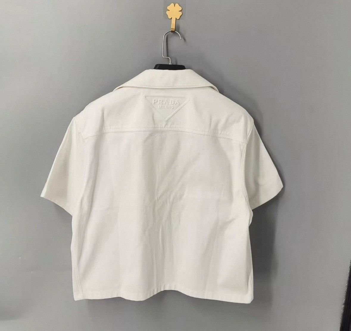 Prada Prada White triangle logo short-sleeved denim shirt Size US S / EU 44-46 / 1 - 2 Thumbnail