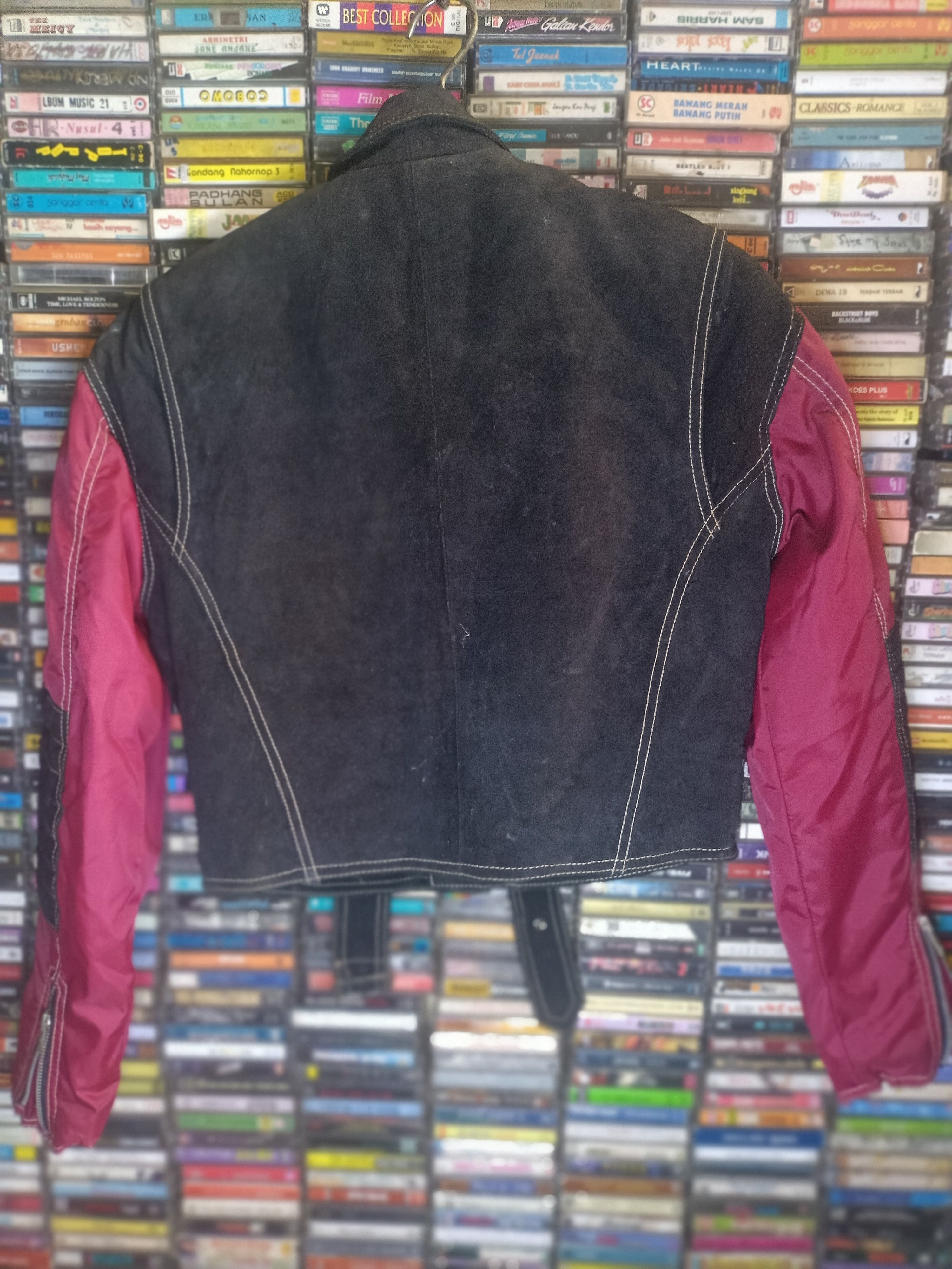 Other Vintage 90s leather suede Biker Jacket Contrast Sleeves Size M / US 6-8 / IT 42-44 - 9 Thumbnail