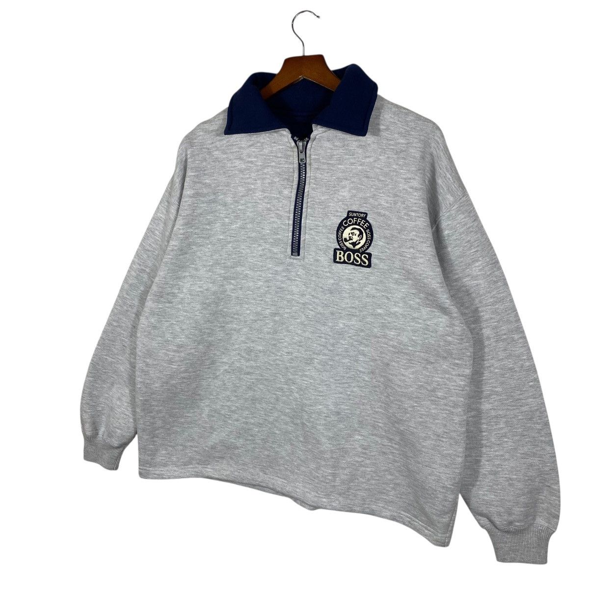 Vintage Vintage Suntory Coffee Boss Half Zip Pullover Sweatshirt Size US L / EU 52-54 / 3 - 2 Thumbnail