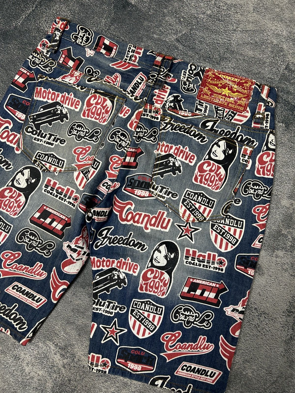 Japanese Brand Y2K CO&LU Hysteric Glamour style Denim Full Print Size US 33 - 9 Thumbnail