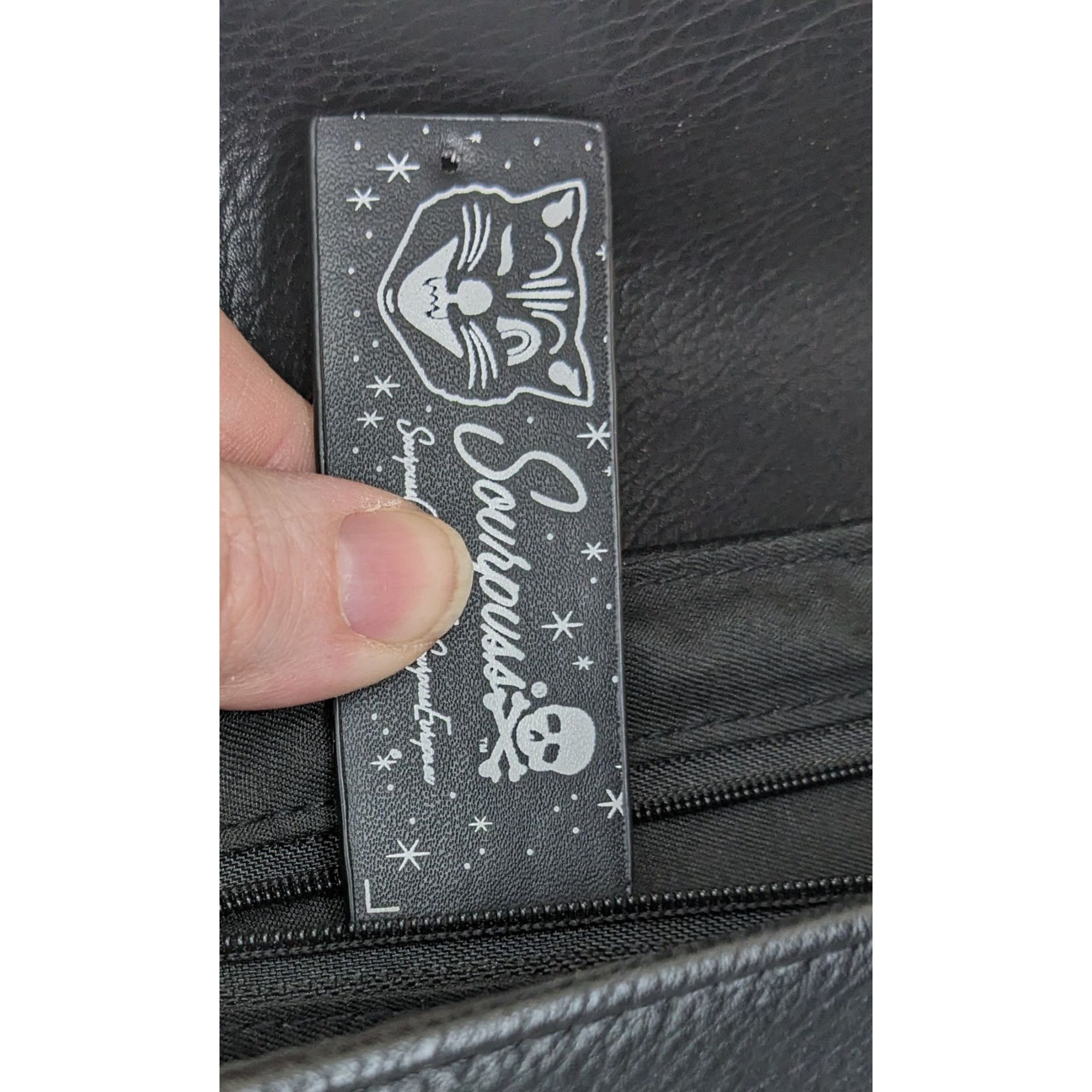 Other Sourpuss Black & Neon Yellow Studded Crossbody Purse Faux Le Size ONE SIZE - 5 Thumbnail