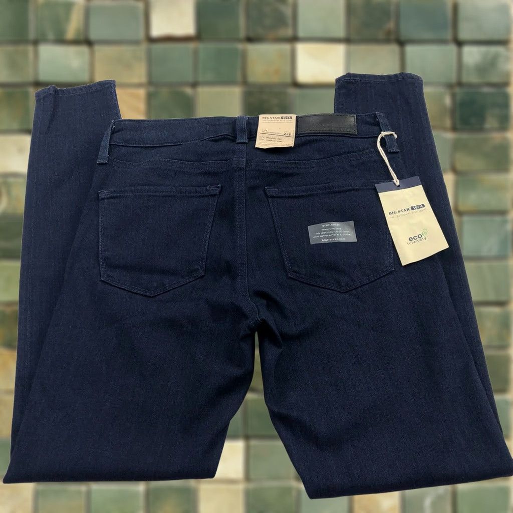 Vintage Big Star Ava Mid Rise Super Skinny 27P Jeans Women 27W 27L Blue Solid 5-Pocket Denim Fashion Jeans Size 27" / US 4 / IT 40 - 1 Thumbnail