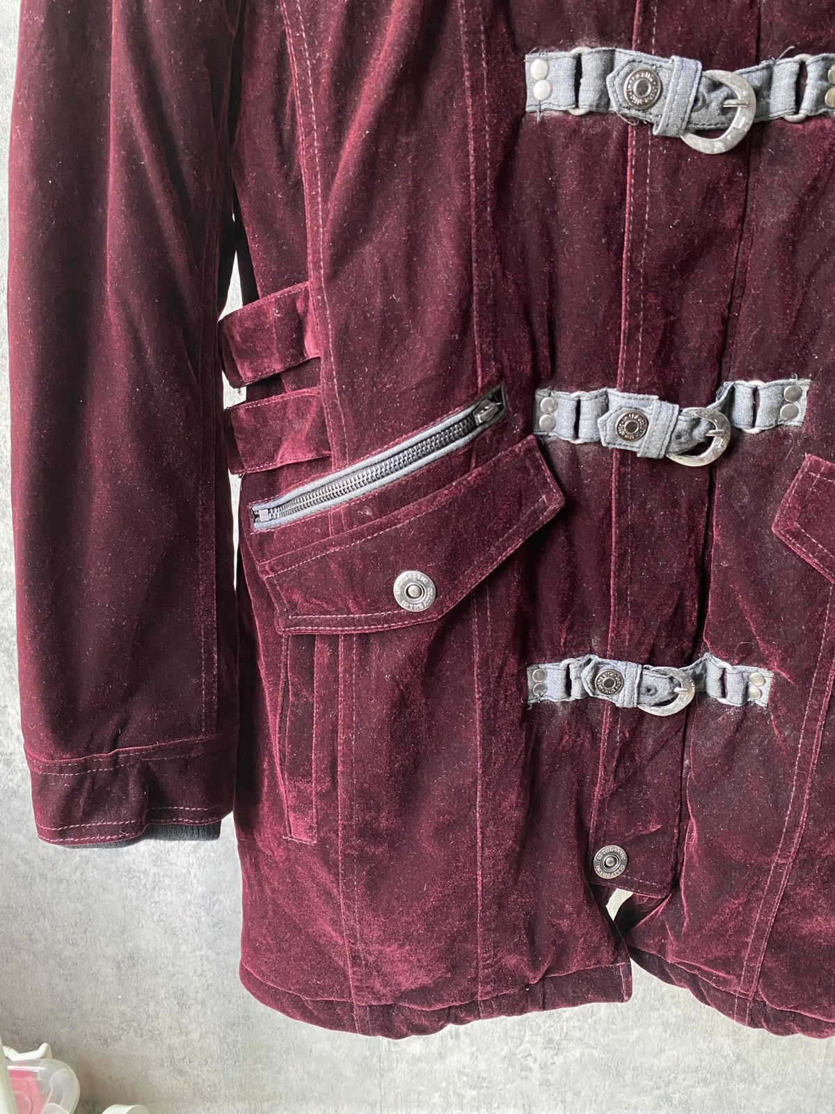 In The Attic In The Attic Red Velvet Shiny Fur Hoodie Jacket Size US M / EU 48-50 / 2 - 6 Thumbnail