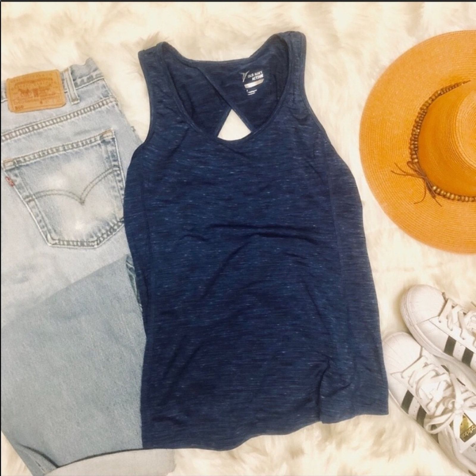Old Navy NEW OLD NAVY Active Dri Fit Navy Blue Workout Tank Top Shirt Size M / US 6-8 / IT 42-44 - 4 Thumbnail