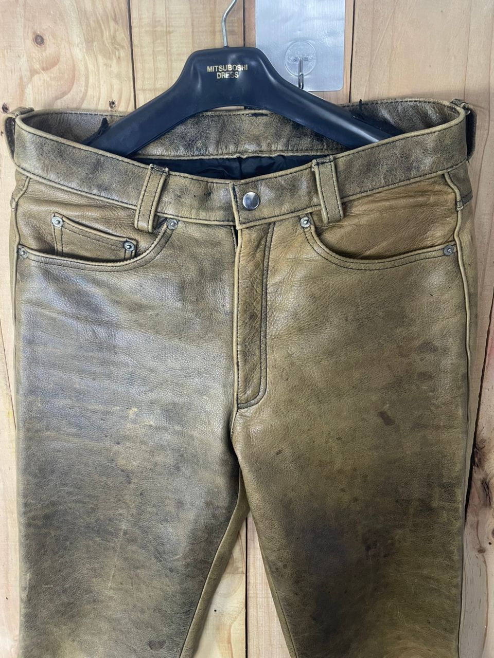 Designer × Genuine Leather × Vintage Vintage R.B.C Roadmaster Denim Leather Pants Size US 31 - 3 Thumbnail