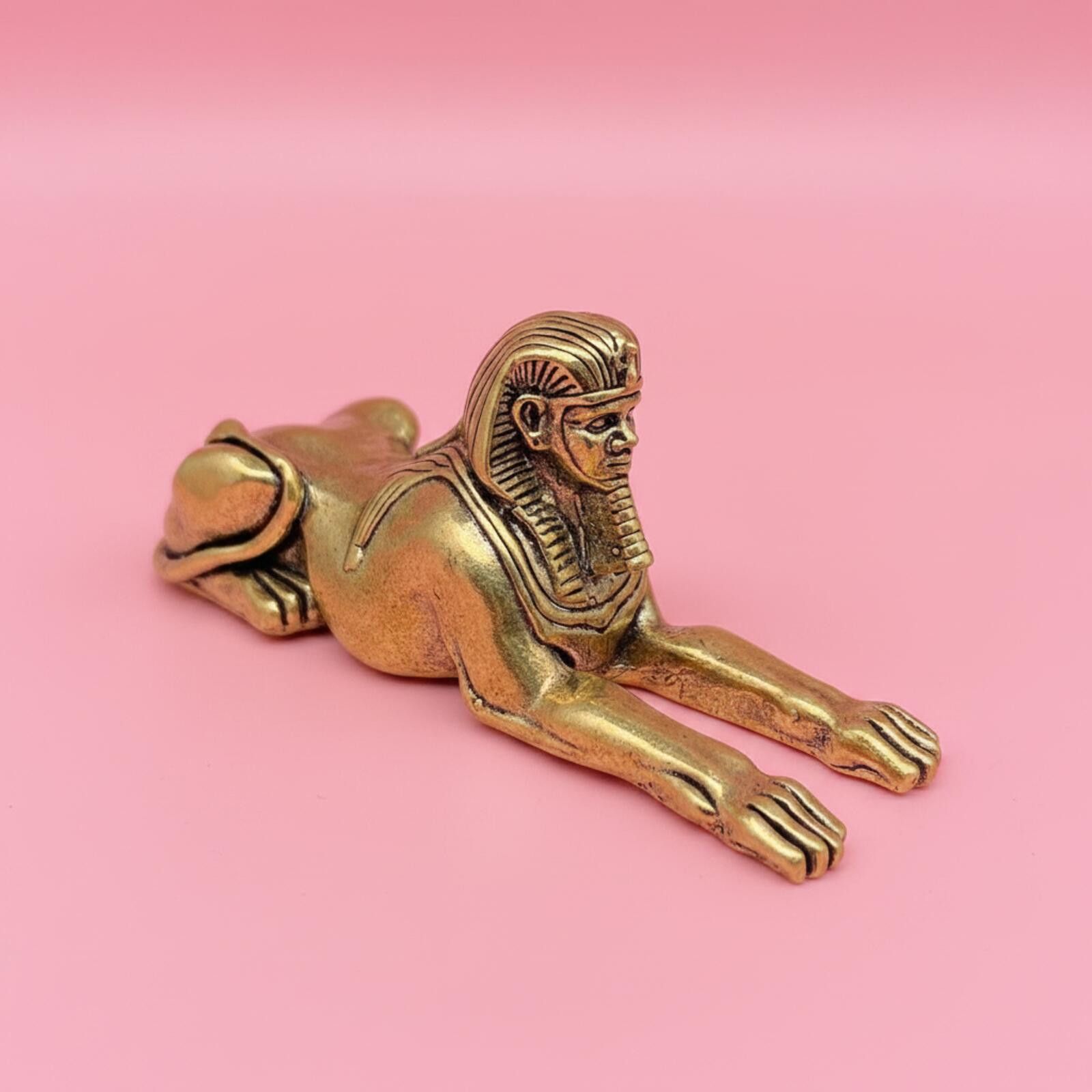 The Unbranded Brand Antique Brass Sphinx Figurine Sculpture Size ONE SIZE - 1 Thumbnail