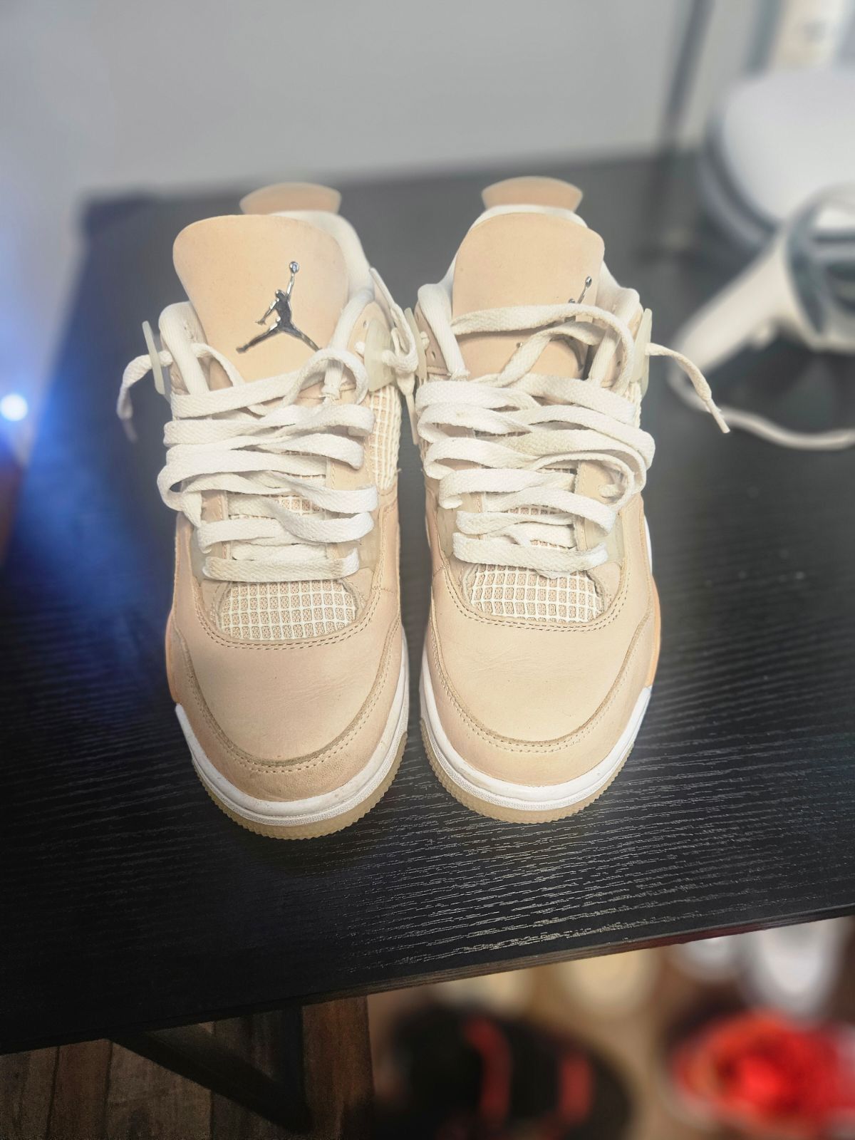 image of Wmns Air Jordan 4 Retro 'shimmer' Shoes in Tan, Women's (Size 8)