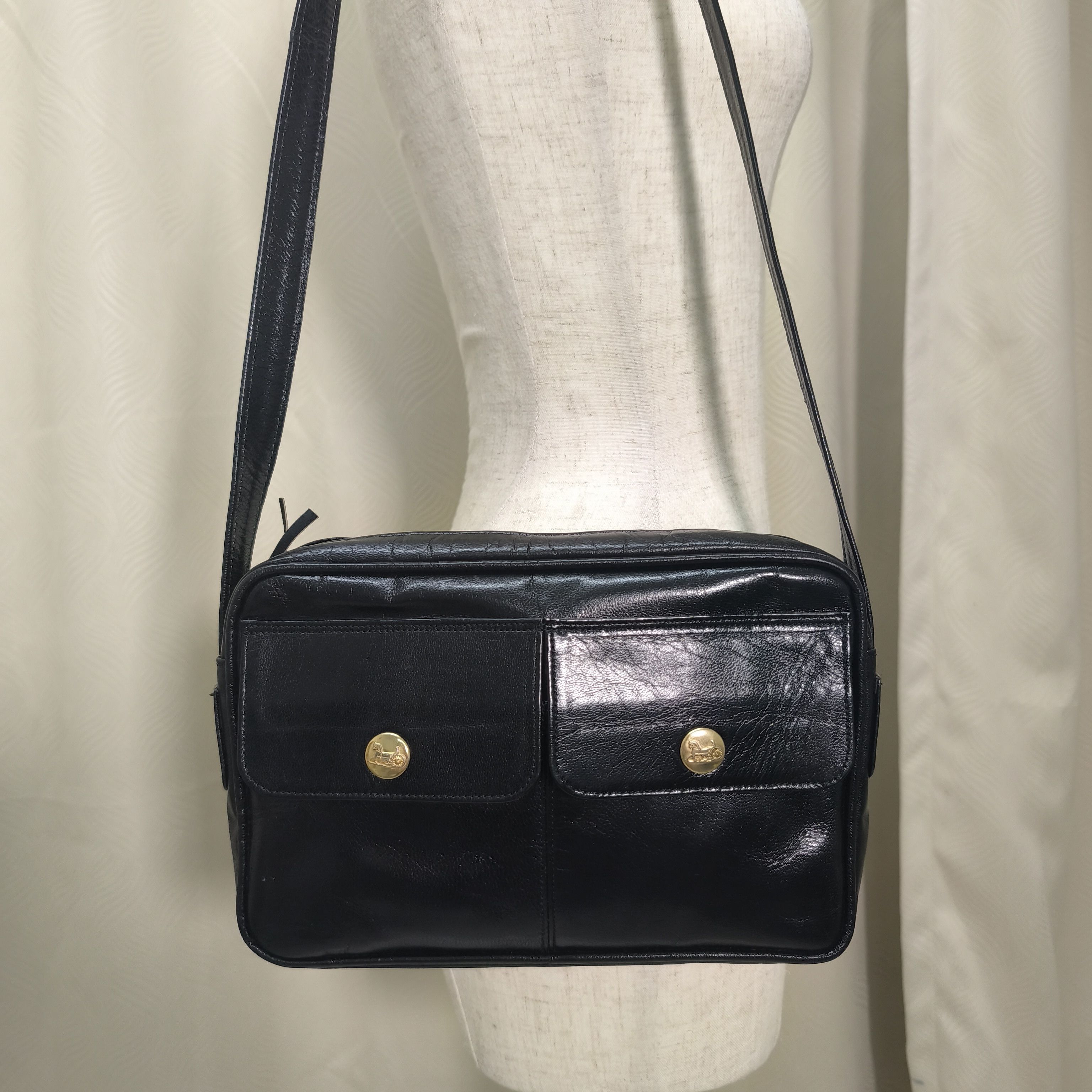 Celine Vintage Celine Small Bag Black Leather Size ONE SIZE - 2 Thumbnail