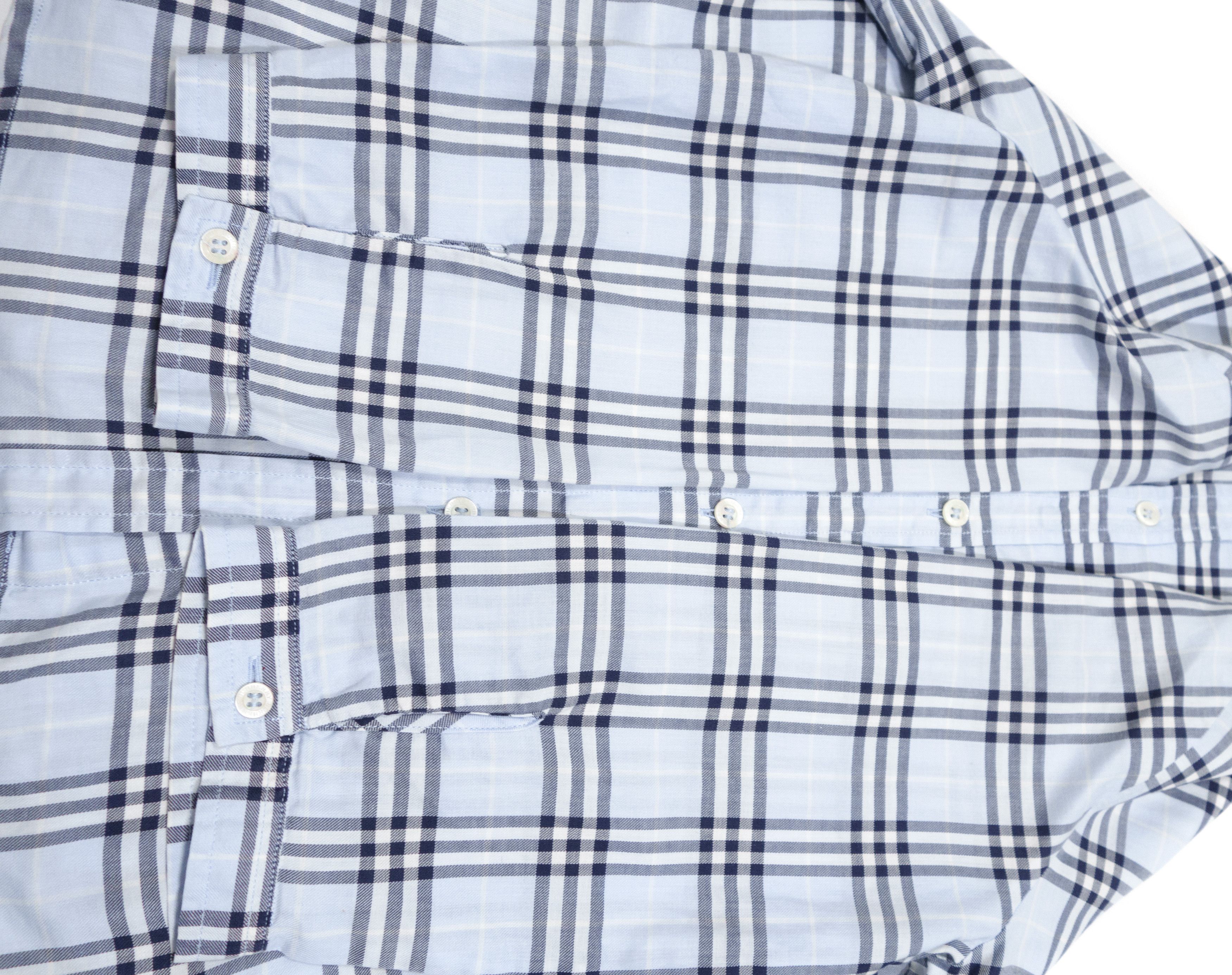 Burberry Blue Nova Check 3/4 Sleeve Logo Shirt Size XL / US 12-14 / IT 48-50 - 5 Thumbnail