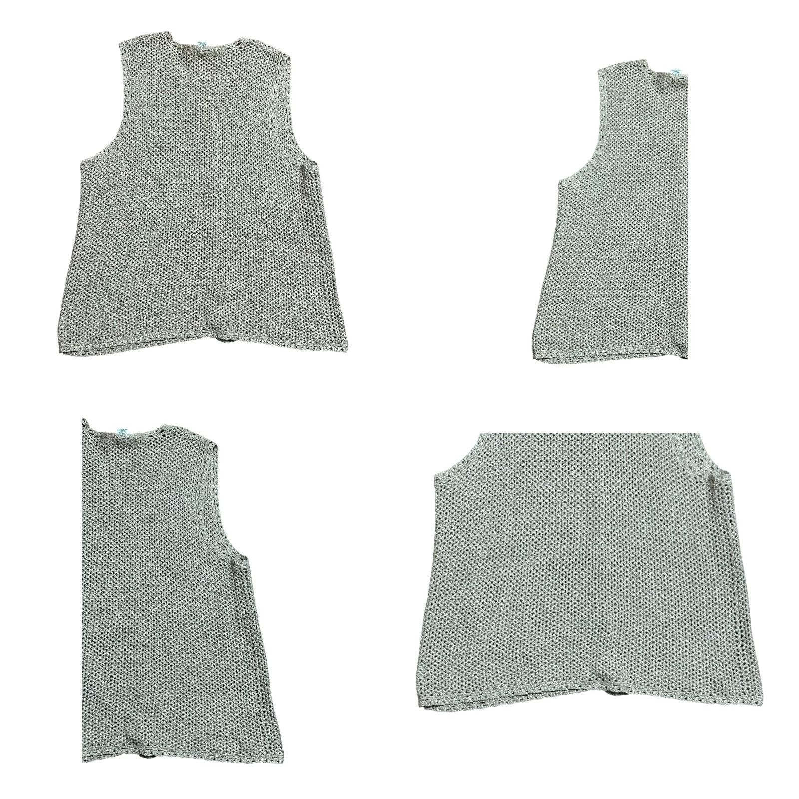 Vintage VINTAGE L.L. Bean Women's Crocheted Vest Brown Knit Open-Knit Bohemian Sz Large 90's Y2K Sleeveless Regular Womens Size L / US 10 / IT 46 - 9 Thumbnail