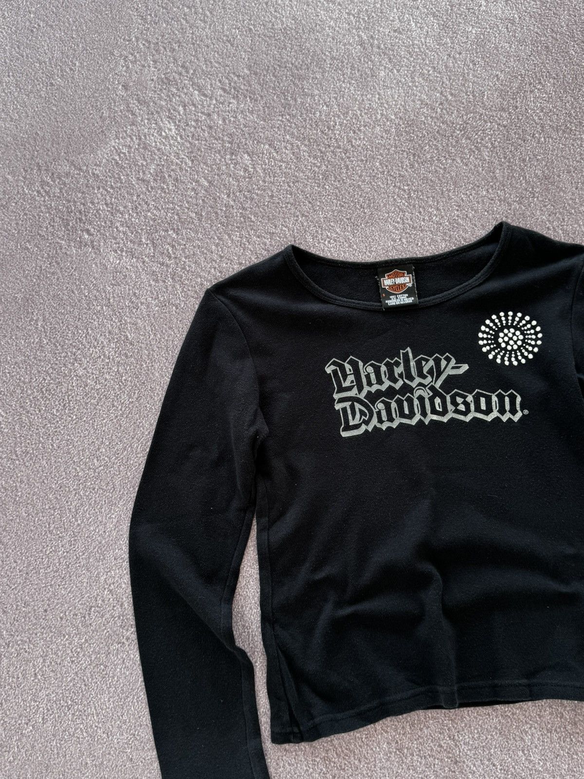 Harley Davidson Harley Davidson 00s Grunge Vibe Y2K Long Sleeve Top Size S / US 4 / IT 40 - 4 Thumbnail