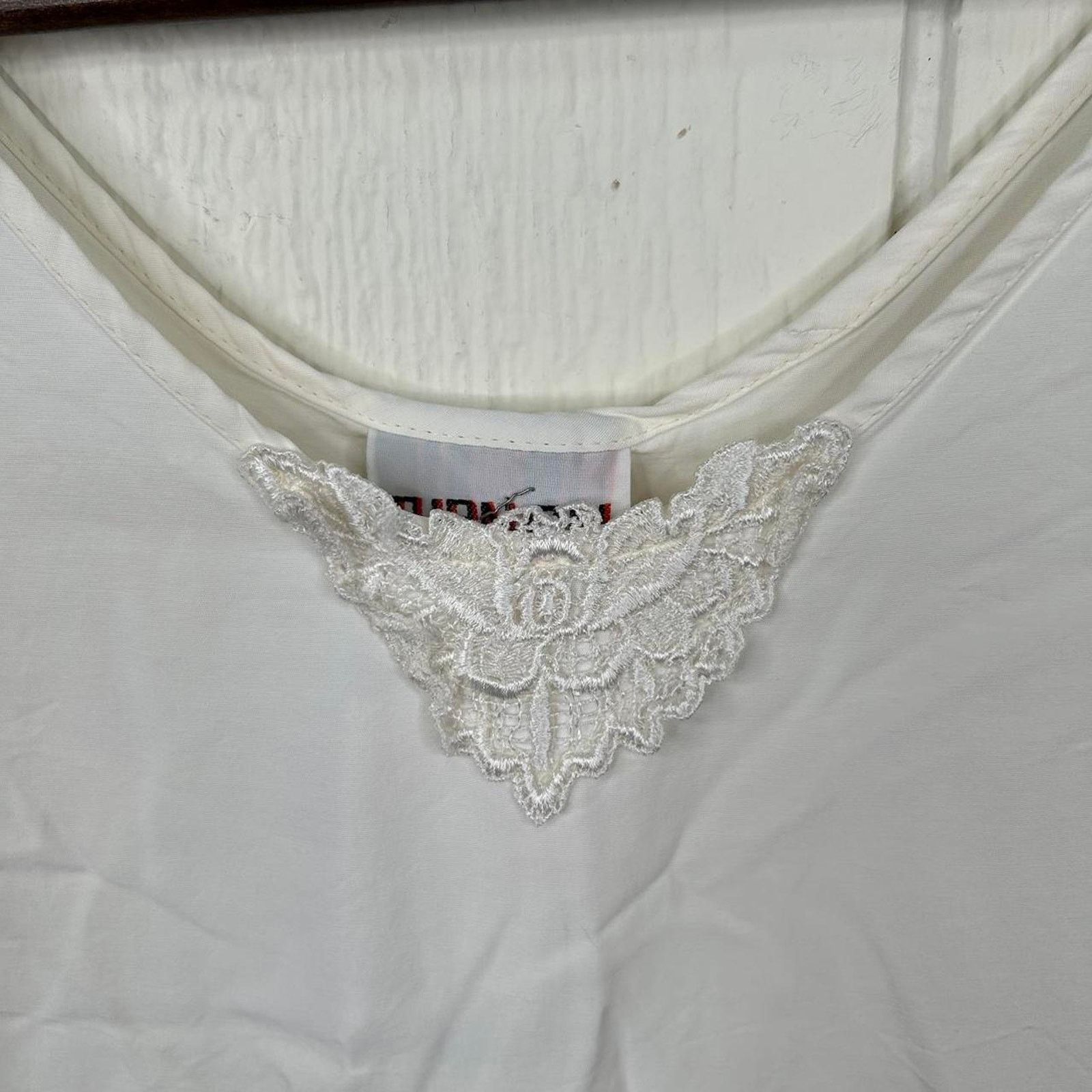 Other Vintage 90's White Embroidered Silk Tank Top Small Size S / US 4 / IT 40 - 3 Thumbnail