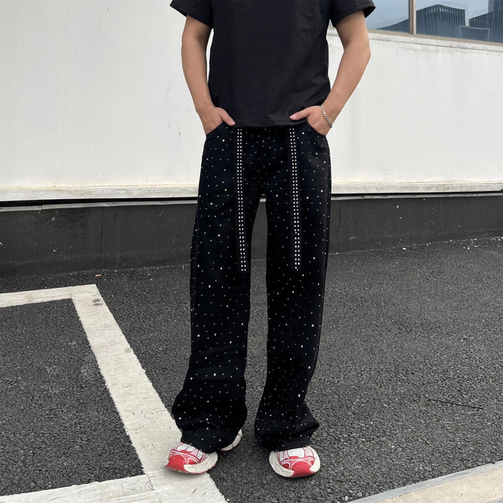 Other Rhinestone Black Studded Pants Size US 32 / EU 48 - 1 Thumbnail