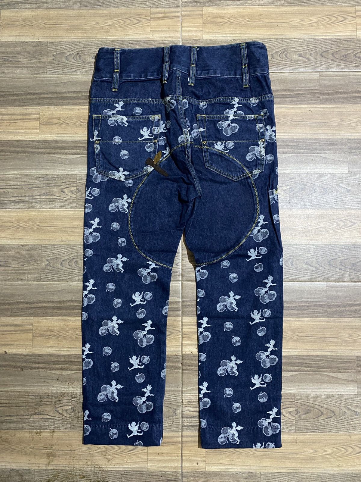 Frapbois × Issey Miyake × Japanese Brand 🇯🇵 FRAPBOIS CHERRY PRINT JEANS Size US 30 / EU 46 - 1 Thumbnail