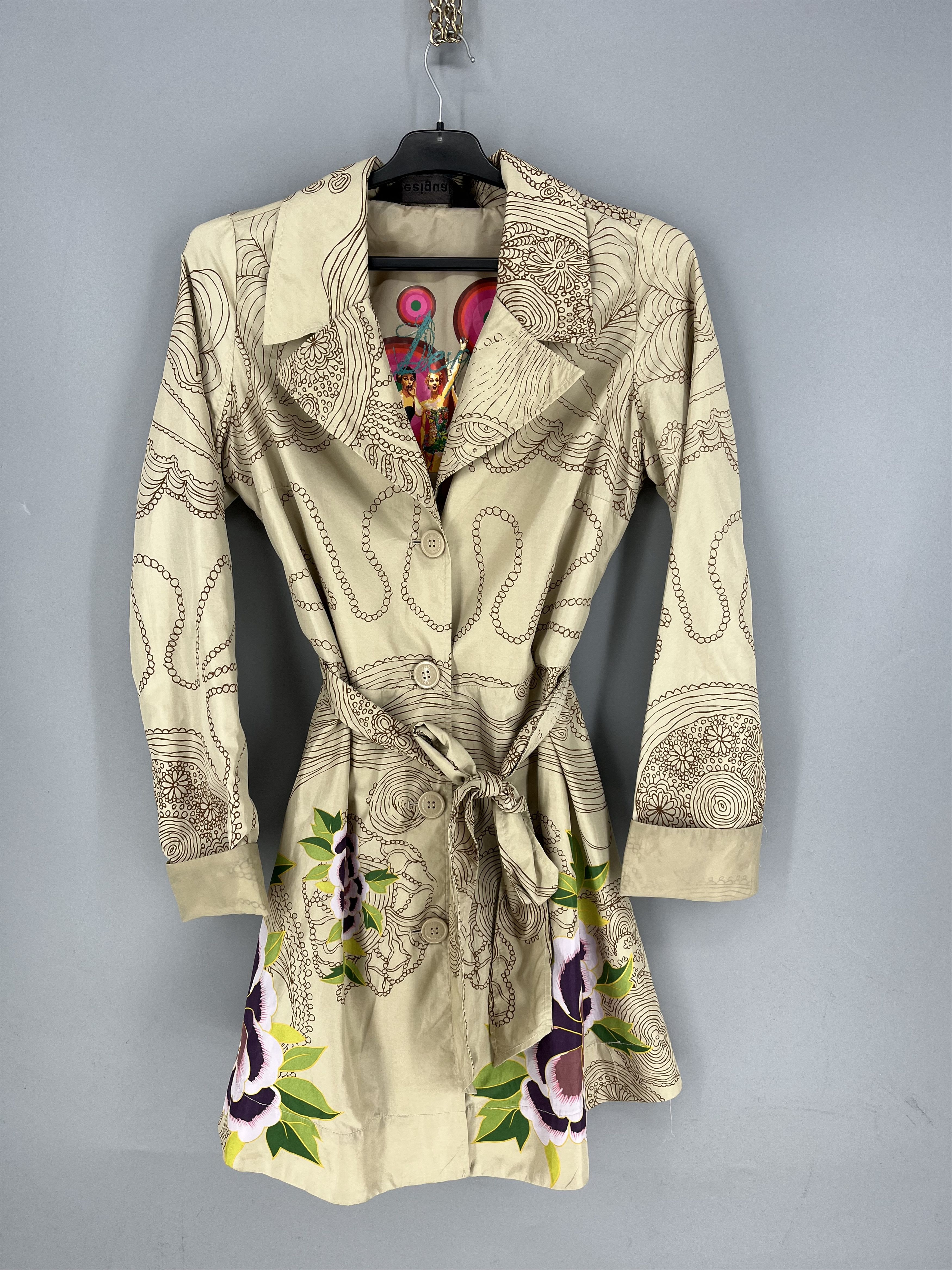Desigual Ladies Desigual Multicolored Long Trench Coat Size XS Size XS / US 0-2 / IT 36-38 - 2 Thumbnail