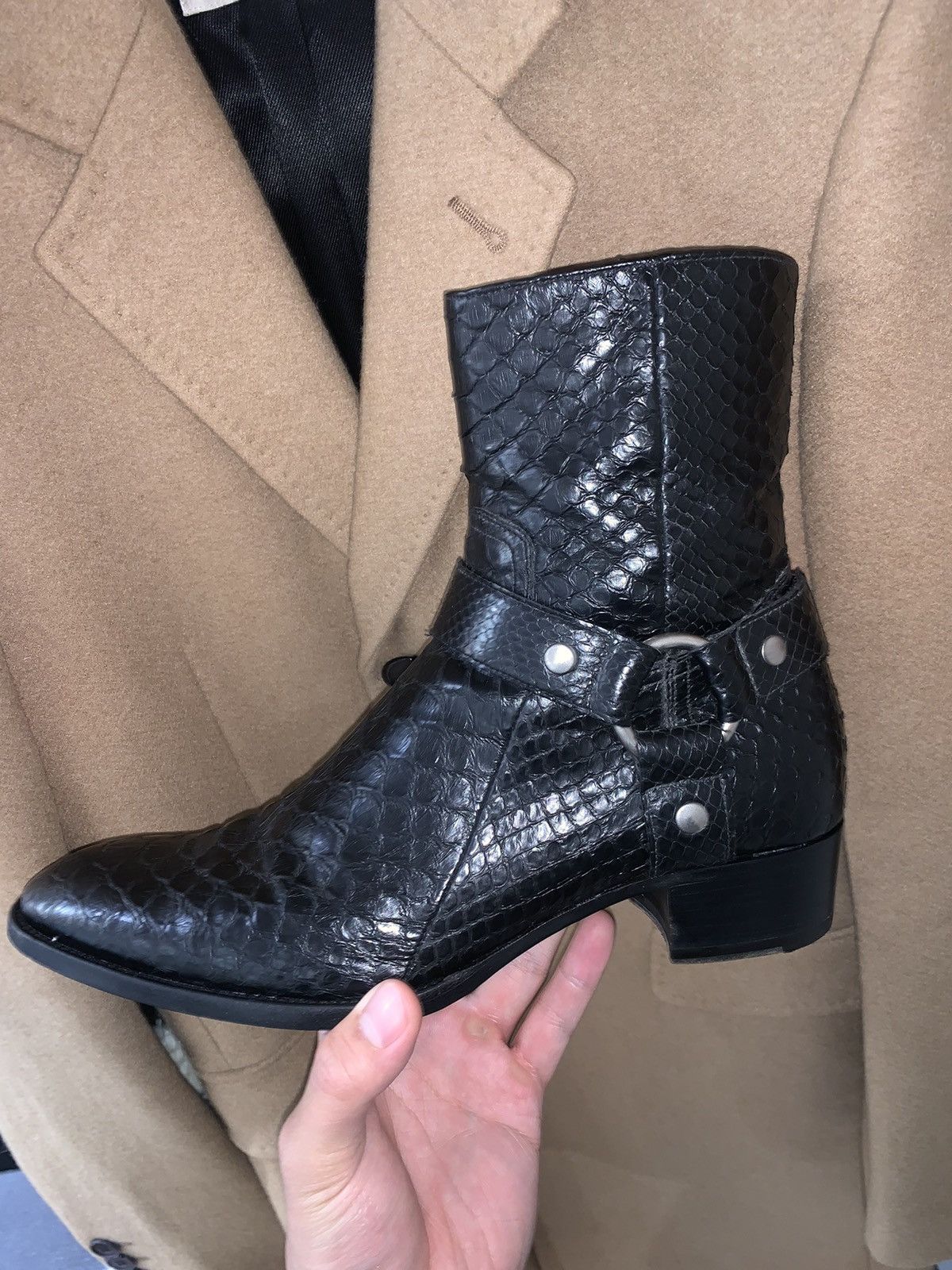 Saint Laurent Paris Saint Laurent 2013FW Python Wyatt Harness Size US 7.5 / EU 40-41 - 1 Thumbnail