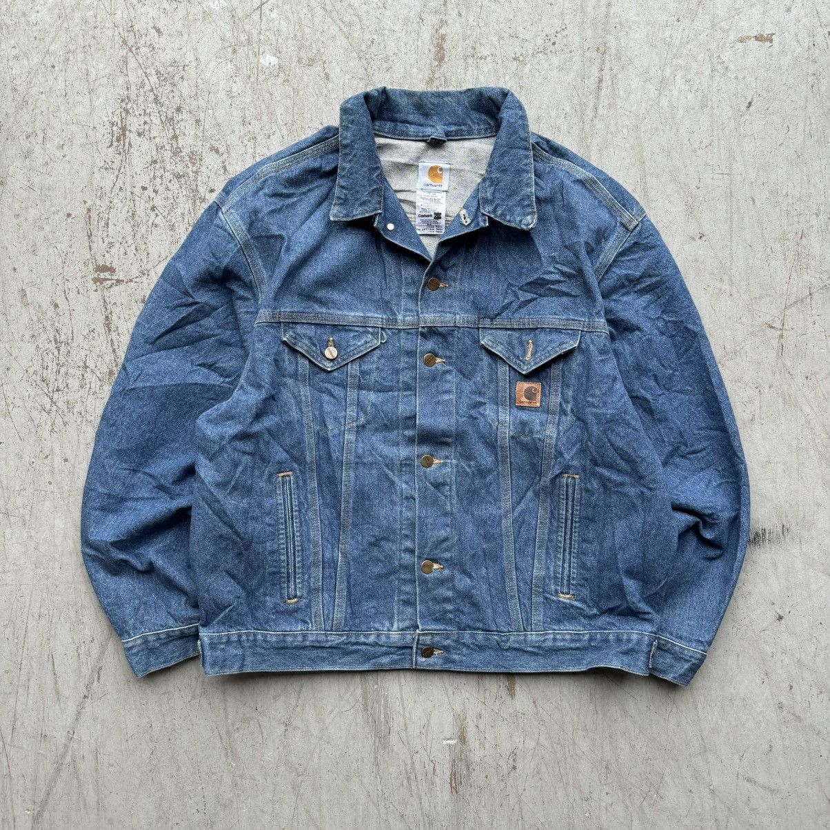 Carhartt × Vintage Vintage Carhartt Denim Jacket Trucker Sz XL Faded Distressed Size US XL / EU 56 / 4 - 1 Thumbnail