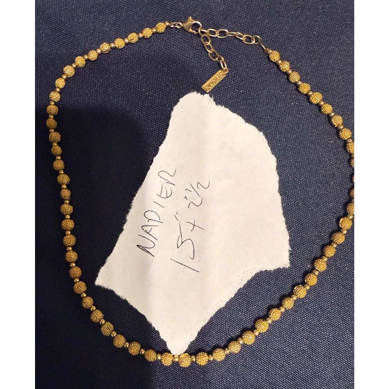 Other Vintage Napier Gold Tone Beaded Necklace 15” Size ONE SIZE - 5 Thumbnail