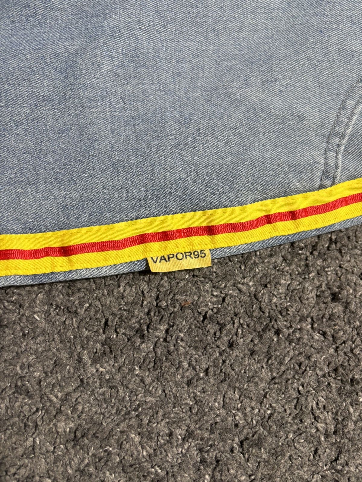 Jean × Vintage Vintage streetwear wide leg rare yellow blue baggy jeans Size US 33 - 11 Thumbnail