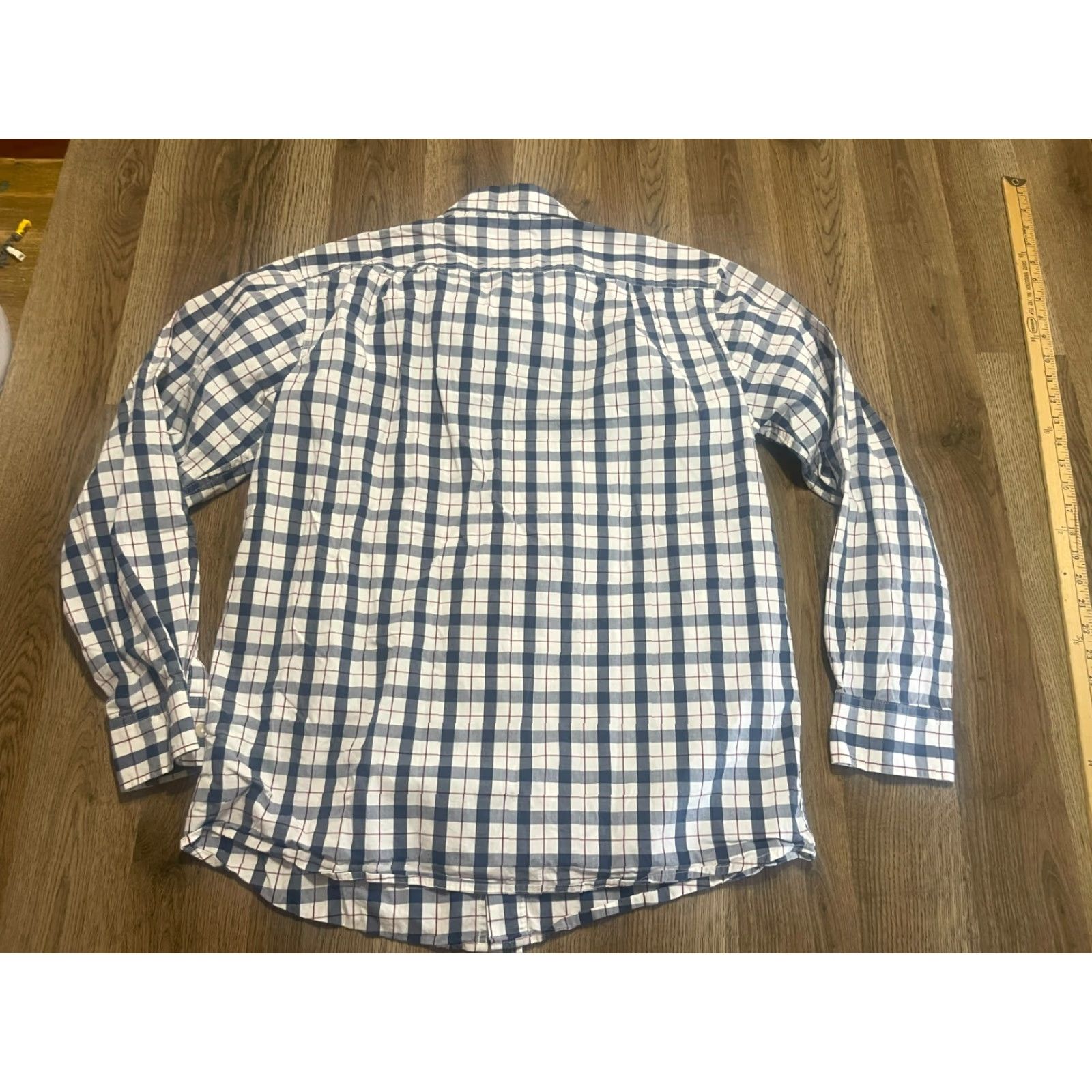 The Mountain Blue Mountain Shirt Mens Medium Plaid Button-Down Long Sleeve Red White Blue Size US M / EU 48-50 / 2 - 2 Thumbnail