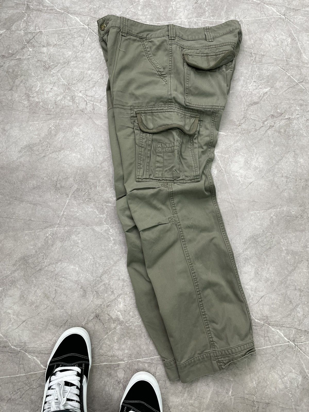 Japanese Brand × Vintage Vintage 90's Japanese Bondage Zip Bootcut Beige Cargo Pants Size US 34 / EU 50 - 7 Thumbnail