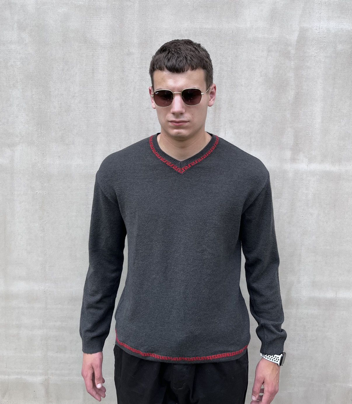 Versace Versace Jeans Couture Men’s Sweater Wool Italy Vintage Size US XL / EU 56 / 4 - 2 Thumbnail