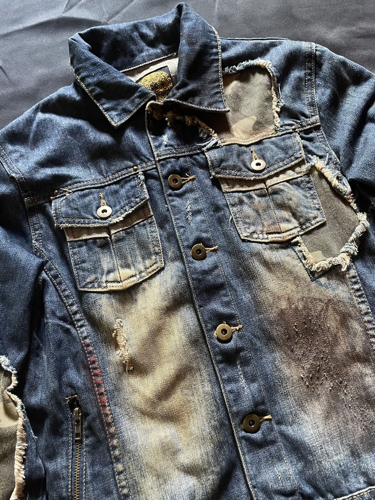 Japanese Brand Midas Boro Denim Jacket Size US S / EU 44-46 / 1 - 2 Thumbnail