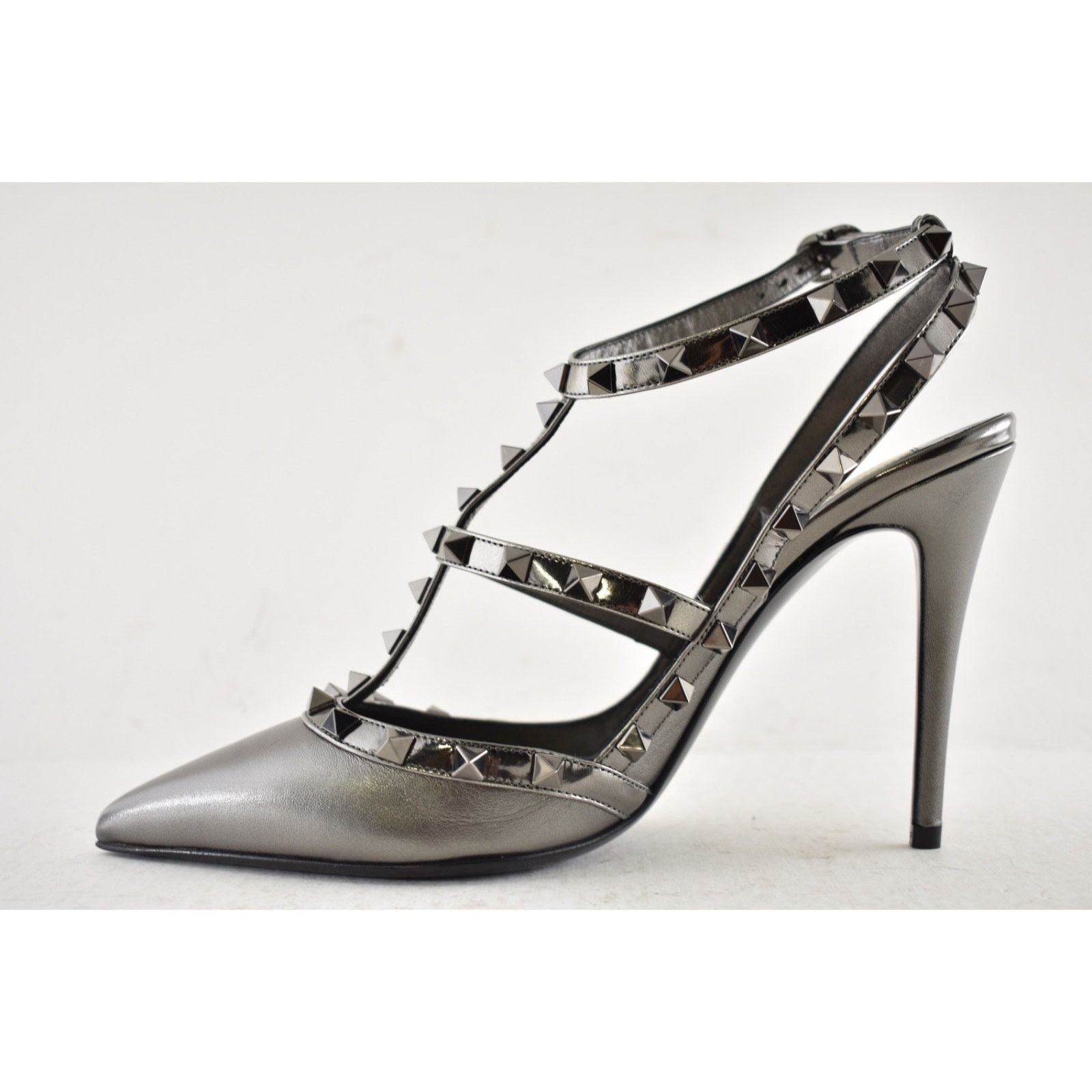 Valentino Valentino Rockstud 100mm Anthracite Grey T-Strap Pump 40 Size US 10 / IT 40 - 13 Thumbnail