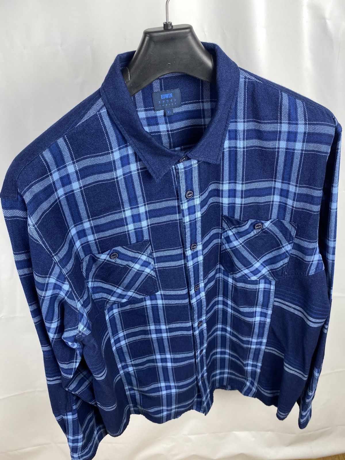 Edwin Edwin Merge Indigo Shirt Plaid Button Up Men size XL Size US XL / EU 56 / 4 - 6 Thumbnail