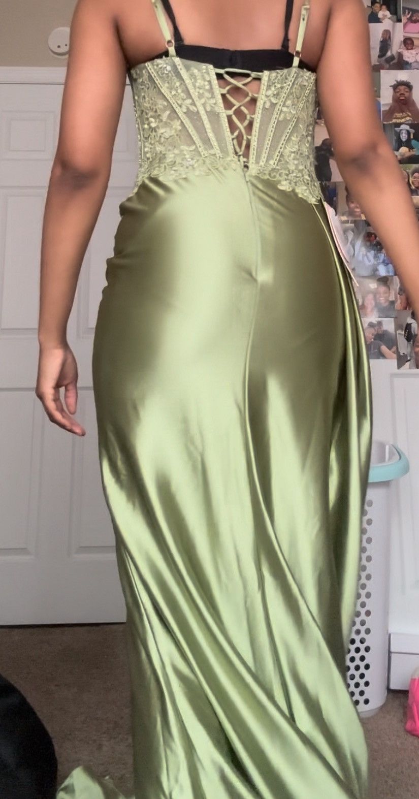 Designer × Other Sage Green Prom Dress Size M / US 6-8 / IT 42-44 - 5 Thumbnail