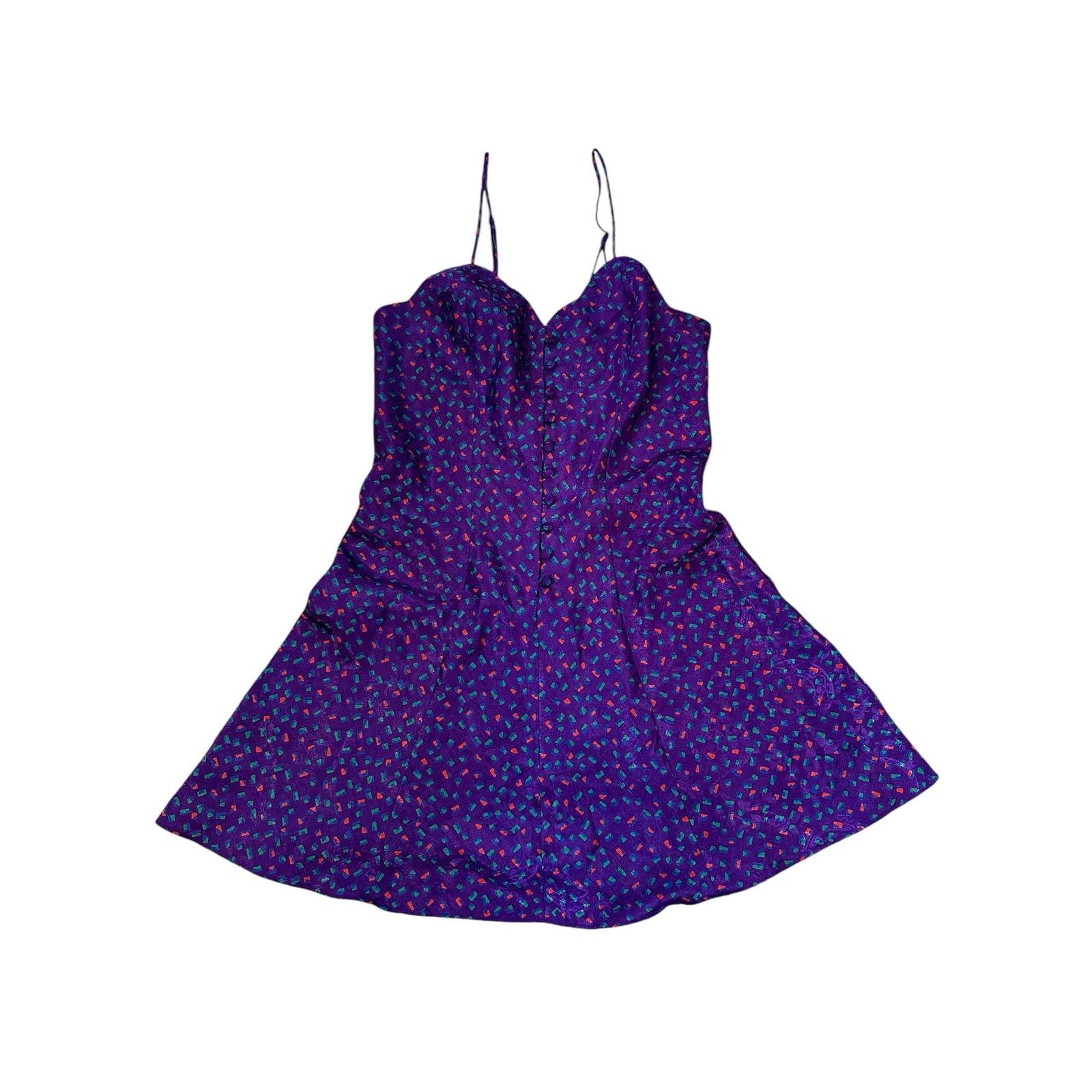 Victoria's Secret Vintage Victoria's Secret Gold Label Confetti Satin Slip Size XS / US 0-2 / IT 36-38 - 7 Thumbnail