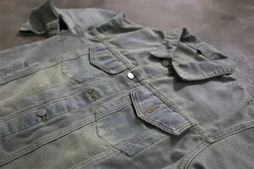 VIBE Vintage street washed and distressed denim jacket coat Size US M / EU 48-50 / 2 - 2 Thumbnail
