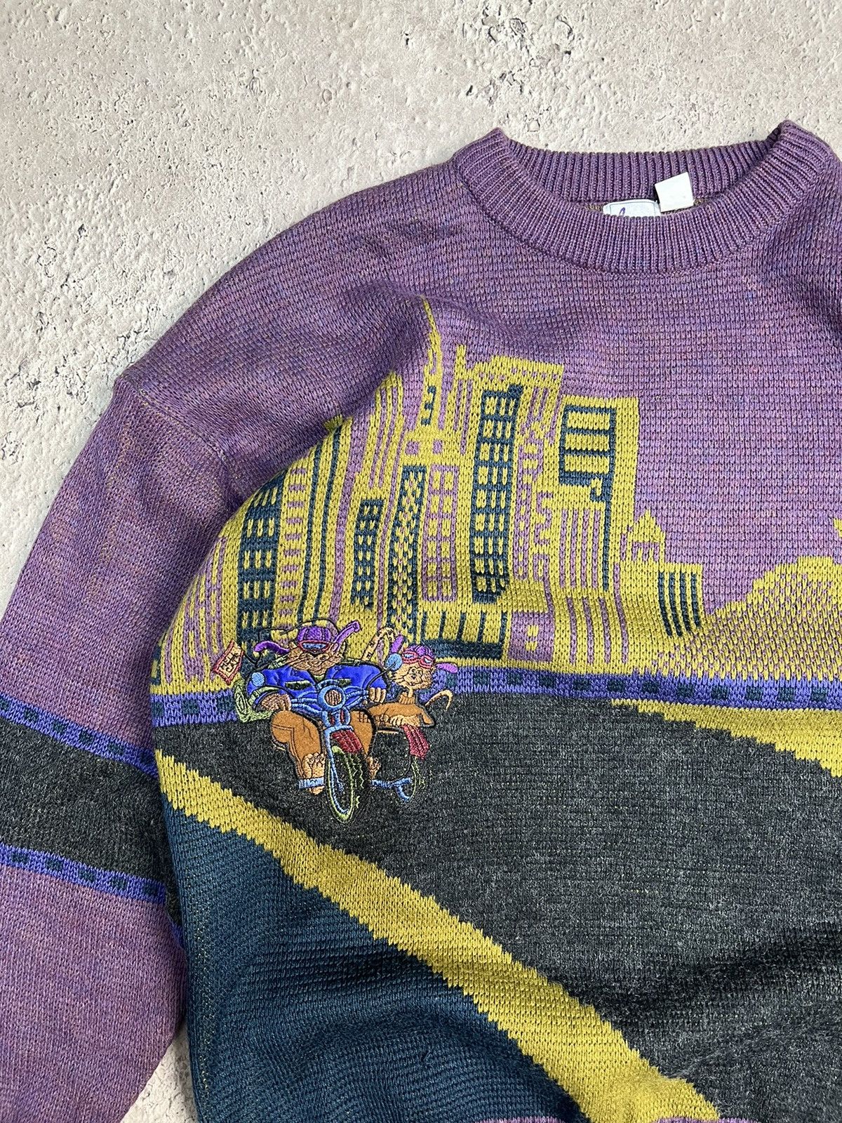 Homespun Knitwear RAPIDO SPIRIT Intarsia palace WOOL motive graphic SWEATER Size US L / EU 52-54 / 3 - 3 Thumbnail