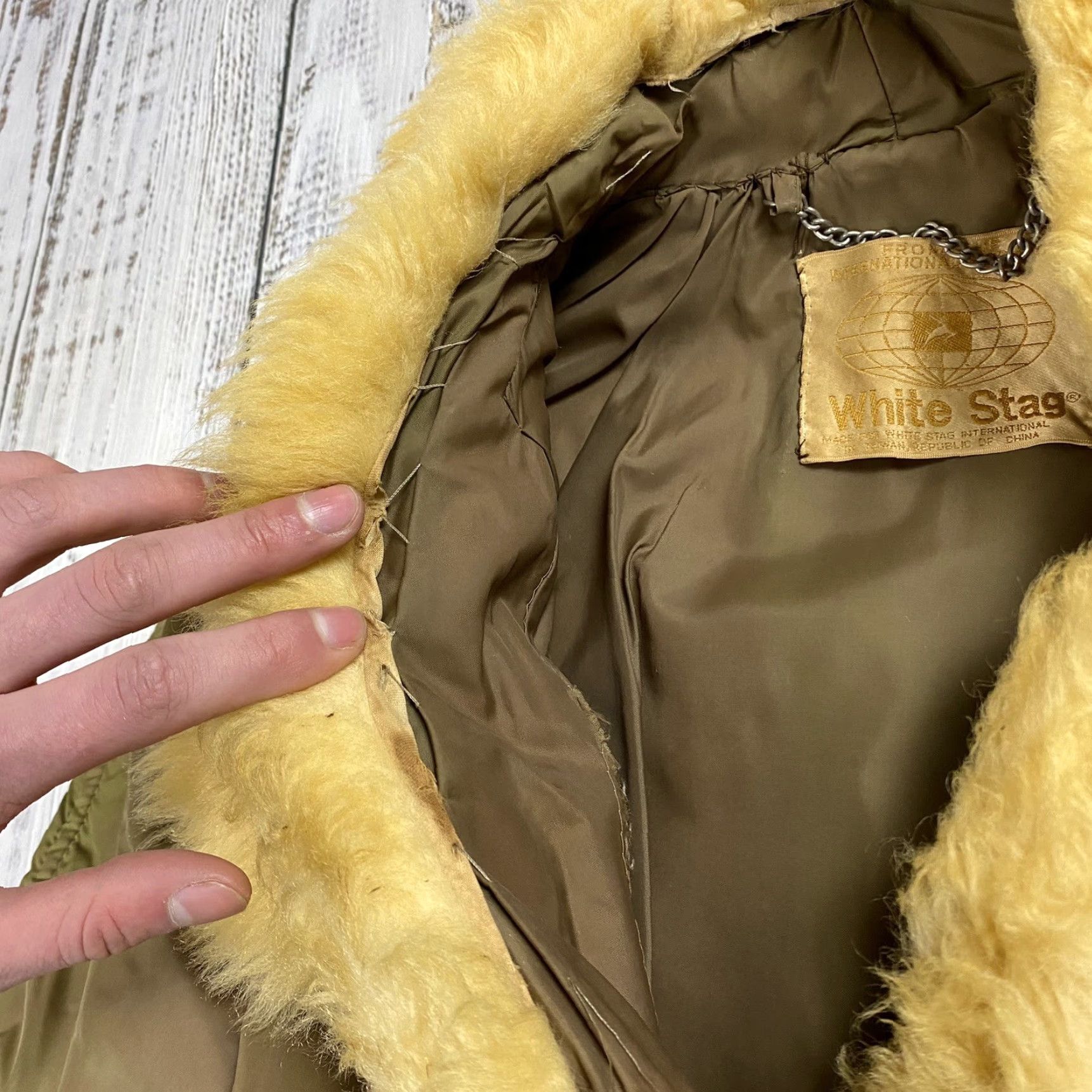 Vintage VINTAGE White Stag SHERPA COLLAR MILITARY JACKET - NYLON INSULATED SKI 60s 70s SHAWL COLLAR WINTER PARKA - SZ 8 - Green - Womens Size M / US 6-8 / IT 42-44 - 5 Thumbnail