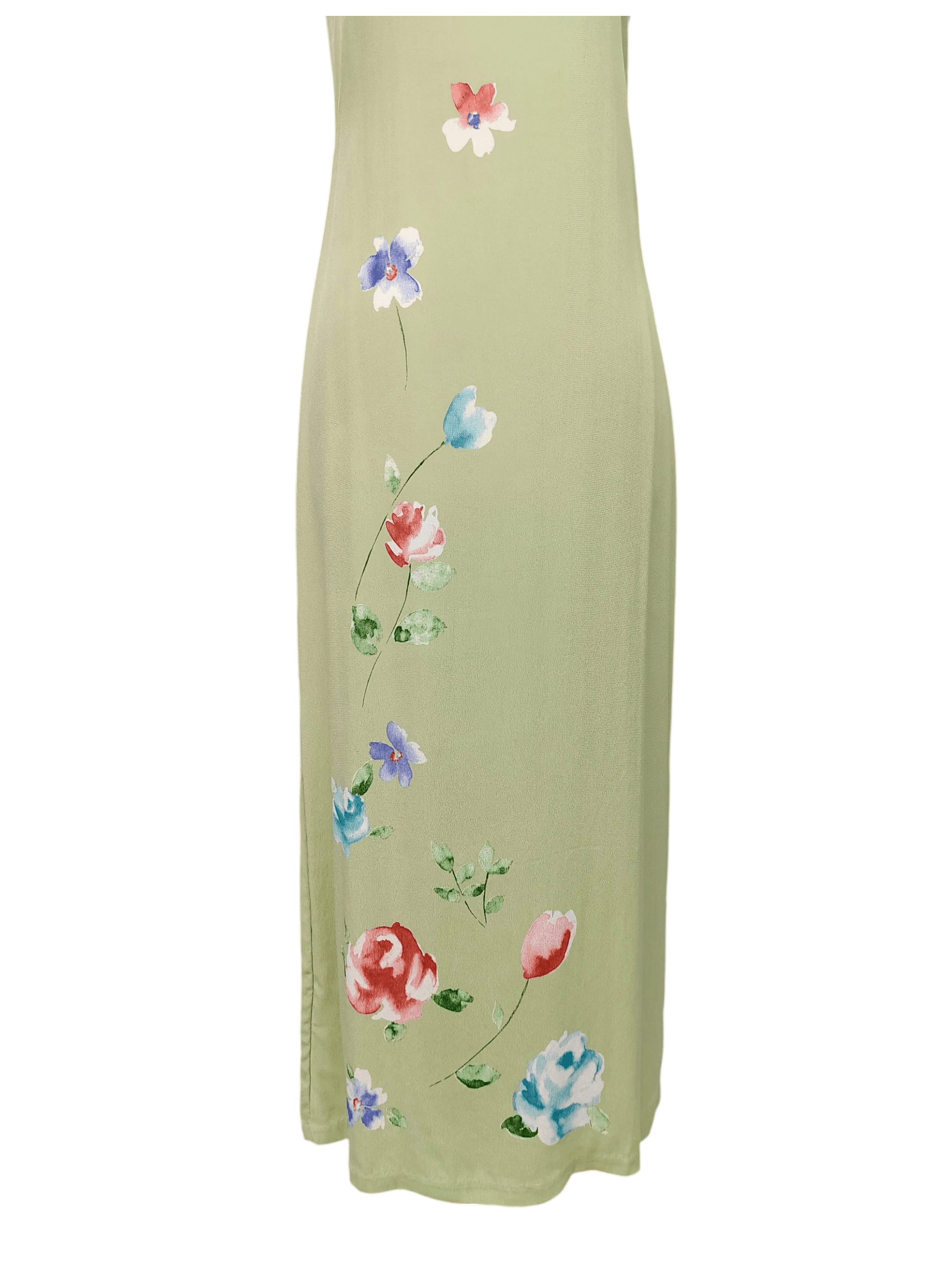 Vintage 90s Laura Ashley Flowers Art Viscose Maxi Dress Size M / US 6-8 / IT 42-44 - 2 Thumbnail