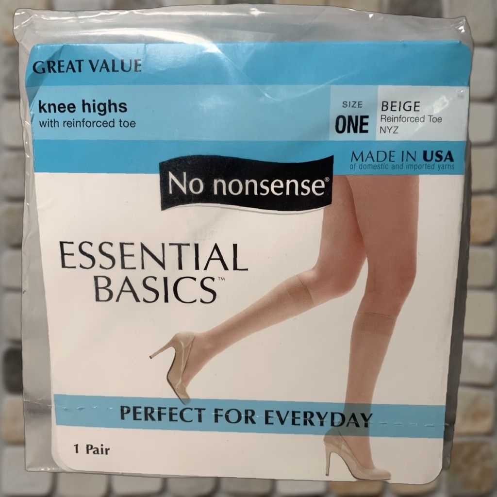 Vintage VINTAGE No Nonsense Knee Highs Beige Size One Reinforced Toe USA Made Womens Knee Highs Size ONE SIZE - 1 Thumbnail