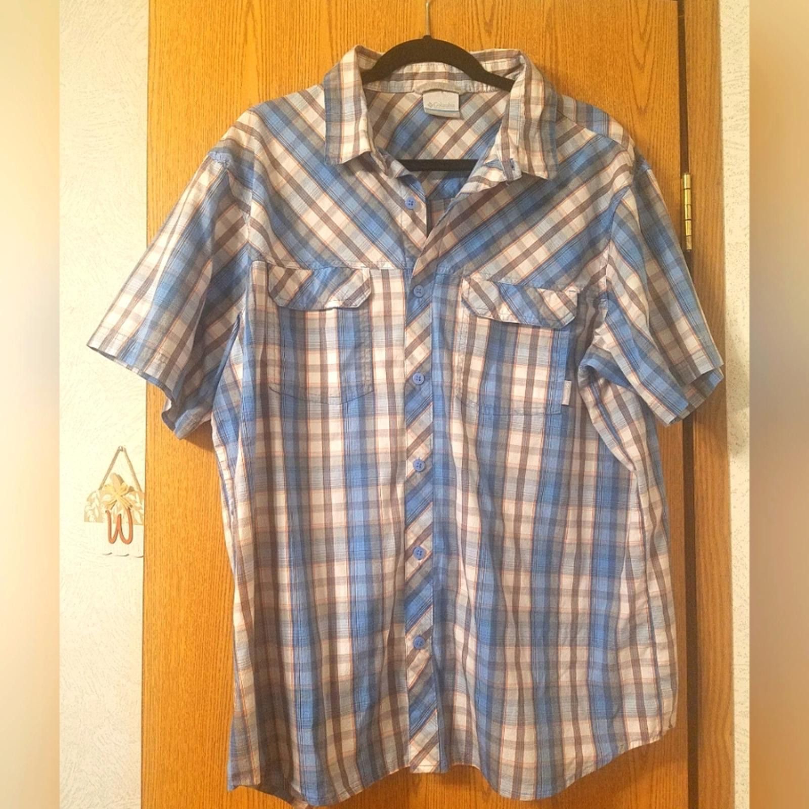 Columbia Columbia Blue and Brown Plaid Men's Shirt Size XL Size US XL / EU 56 / 4 - 1 Thumbnail