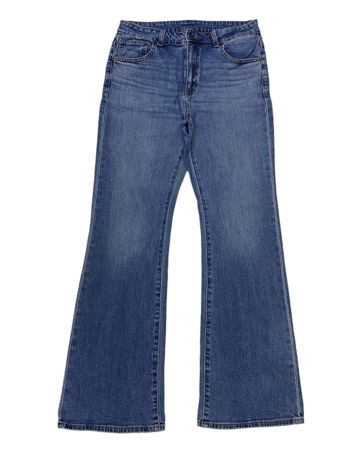 image of Avant Garde x Gu Flare Jeans Gu Japan Distress Denim Flare Jeans in Blue, Men's (Size 29)