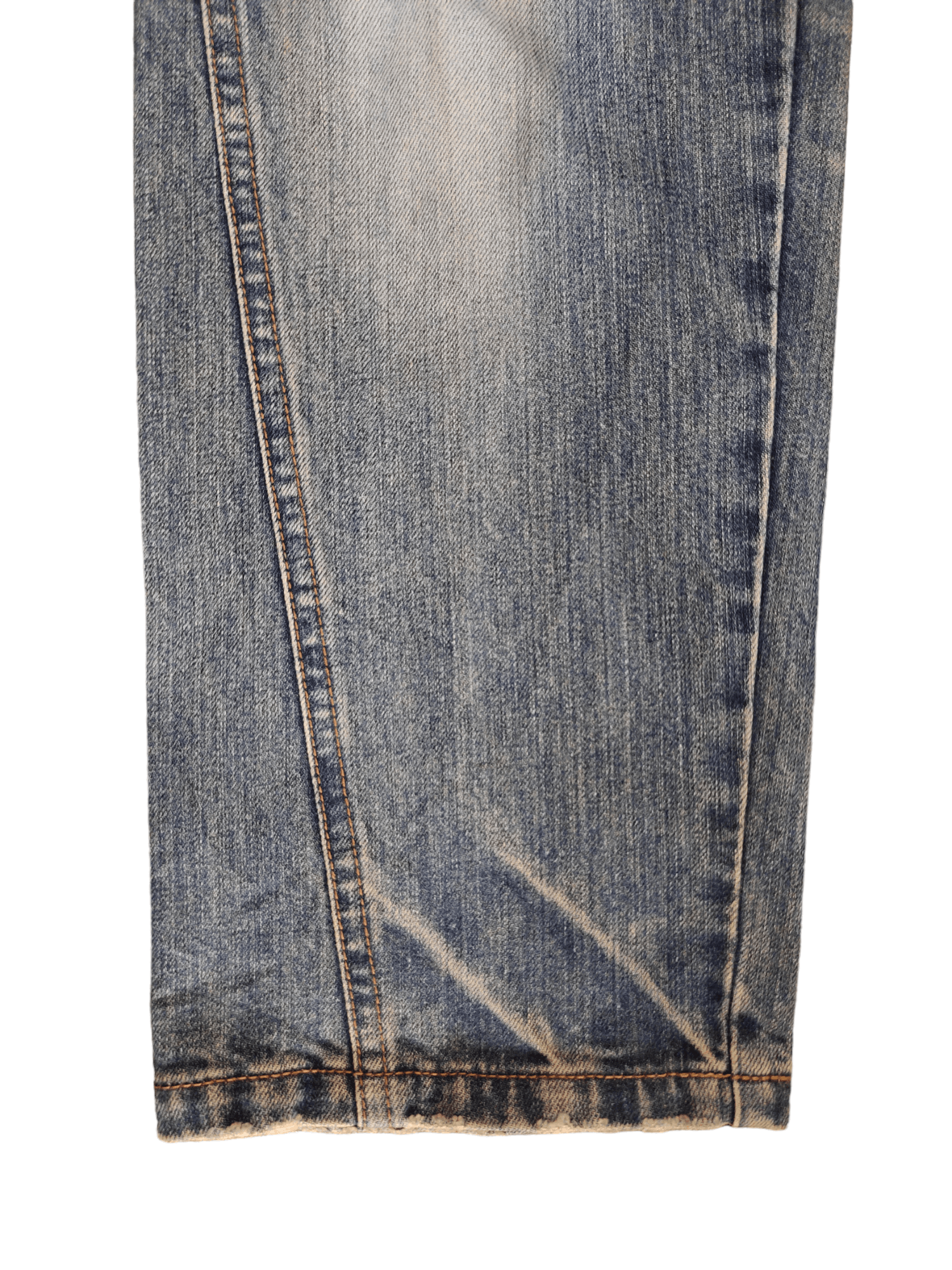 Kapital Japan Buckle Back Distress Faded Denim Undercover Style Y2k Size US 31 - 15 Thumbnail