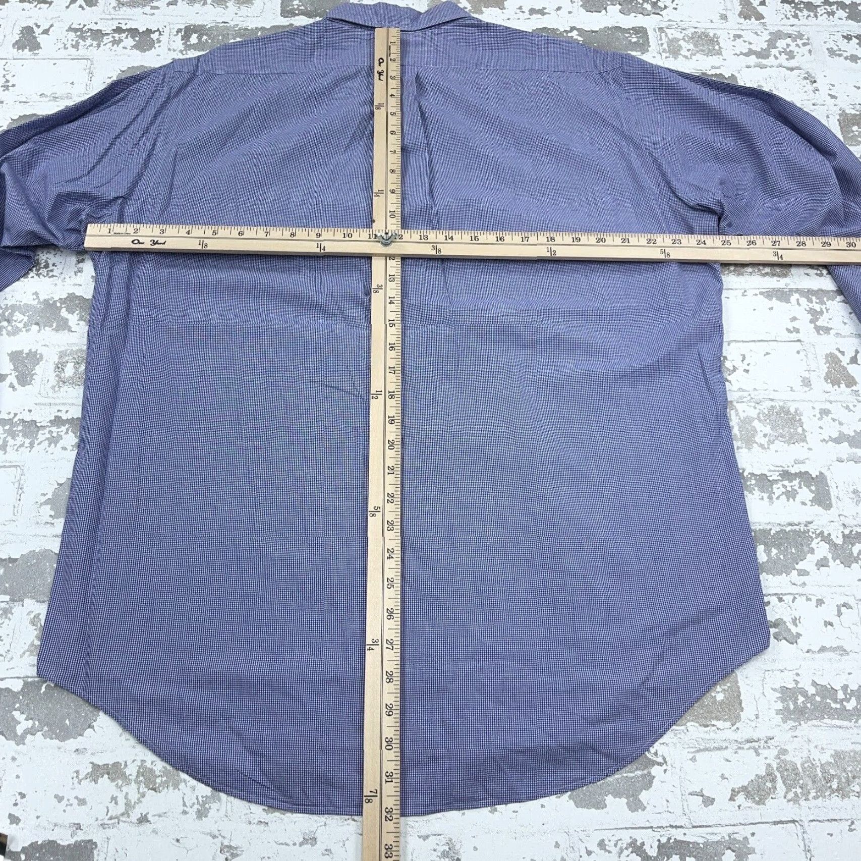 Ralph Lauren Ralph Lauren Shirt Men 16 33 Blue Button Up Yarmouth Mini Check Size 42R - 7 Thumbnail
