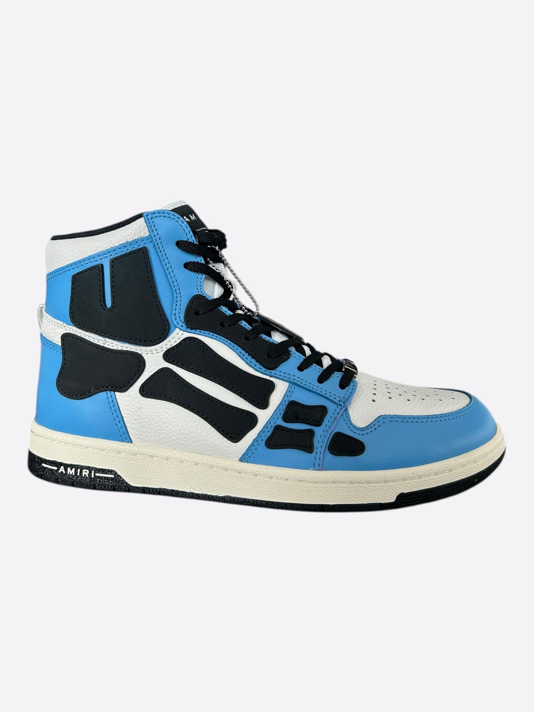 Amiri White Blue & Black Skeleton High Tops