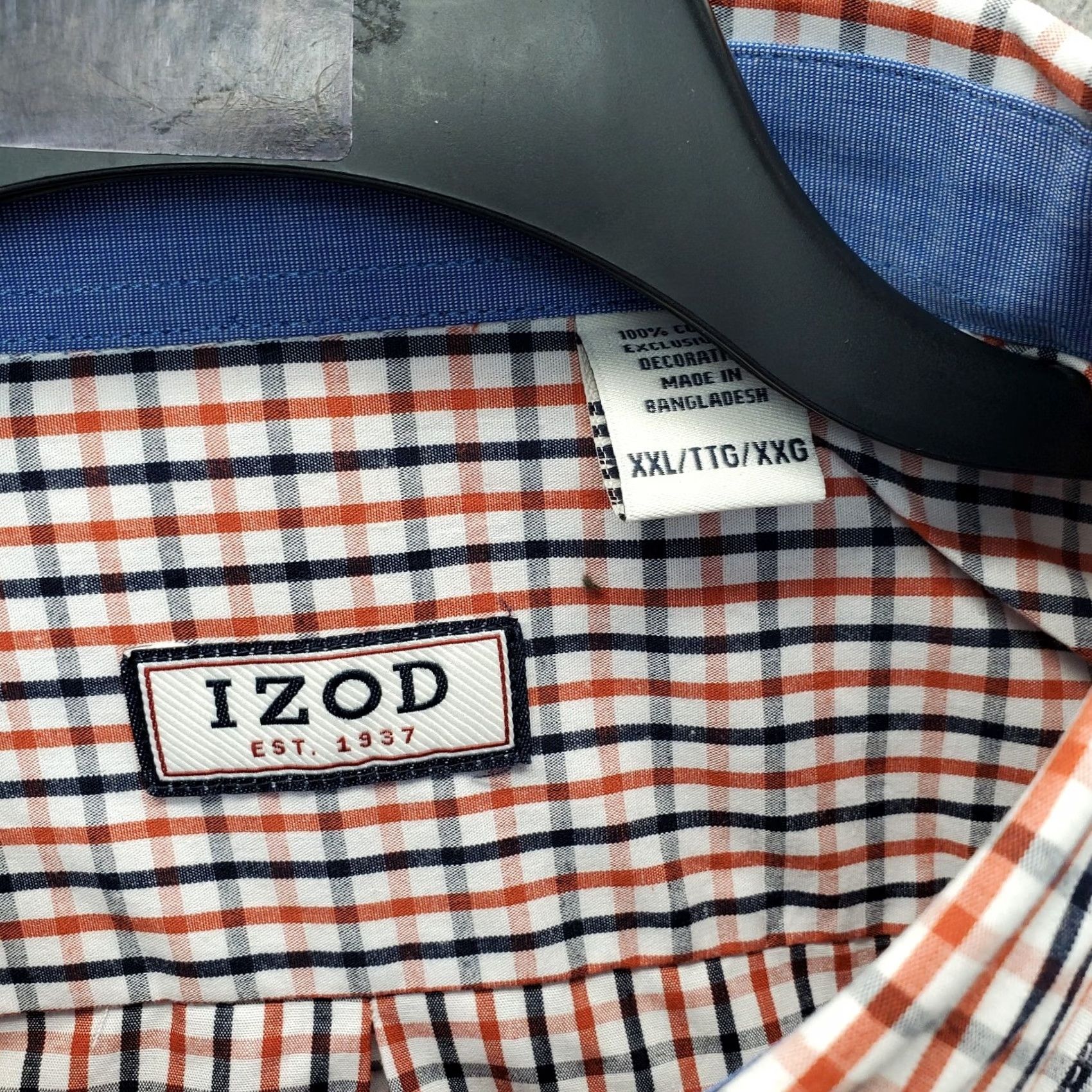 Izod IZOD Mens XXL Multicolor Check Long Sleeve Shirt Button-Down Size US XXL / EU 58 / 5 - 5 Thumbnail