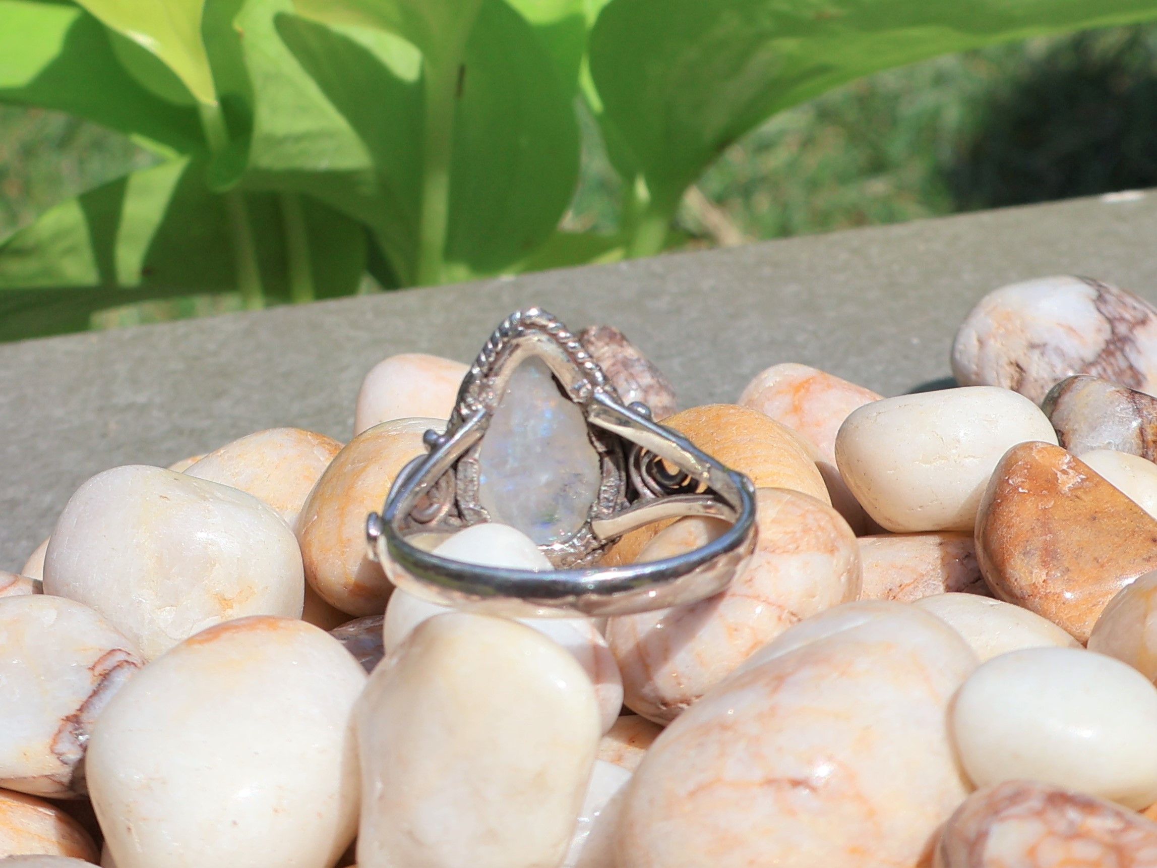 Handmade Rainbow Moonstone Ring, 925 Sterling Silver, Handmade Ring, Size ONE SIZE - 6 Thumbnail