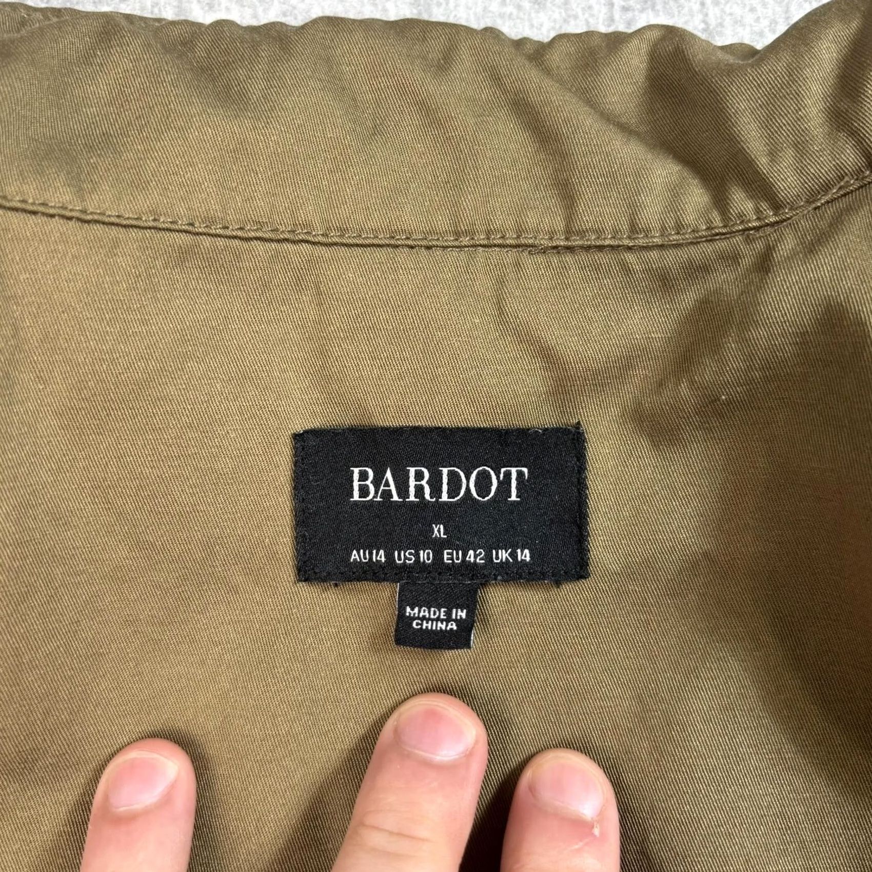 Vintage Bardot Trench Coat Womens XL Khaki Double Breasted Jacket Belt Academia Heritage Size XL / US 12-14 / IT 48-50 - 3 Thumbnail