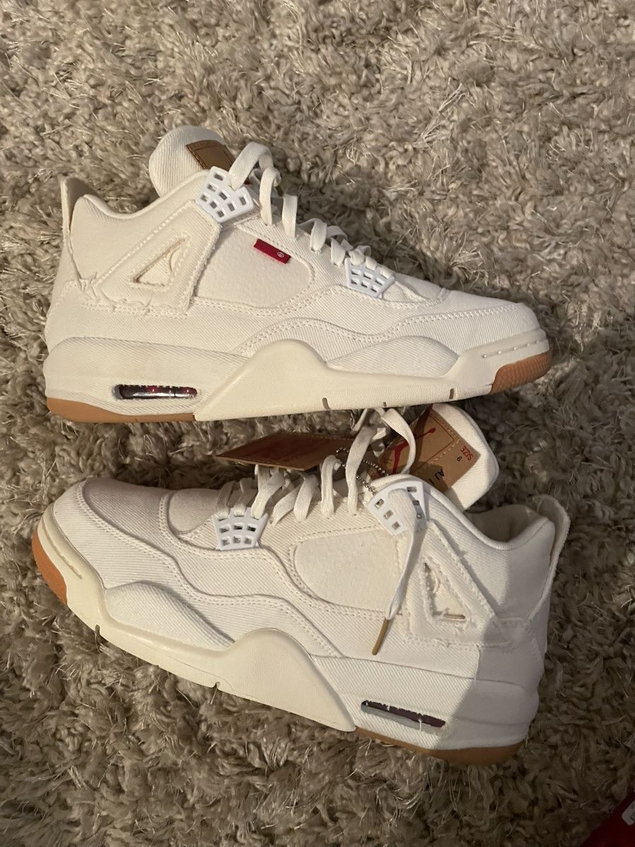 Jordan Brand × Levi's Jordan 4 White Levi Blank Tag sz 9 Size US 9 / EU 42 - 7 Thumbnail