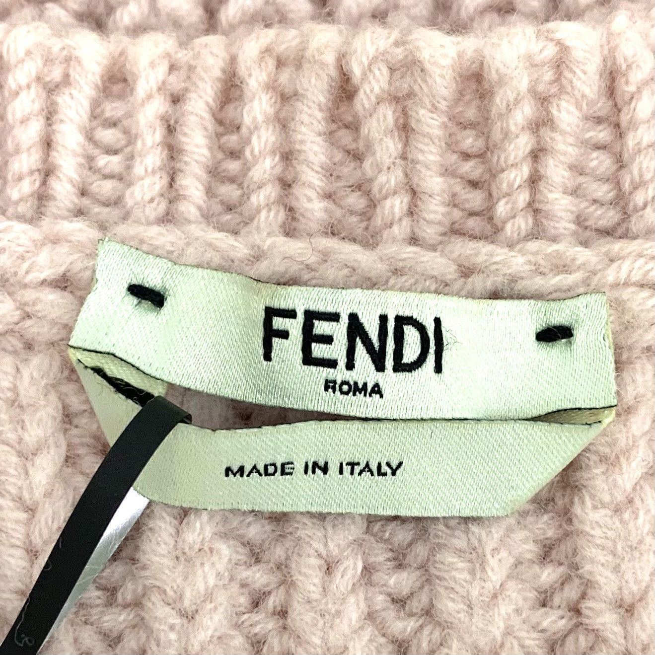 Fendi Fendi Pink Logo Letter Wool Long Sleeve Knit Sweater K26WX Size L / US 10 / IT 46 - 5 Thumbnail