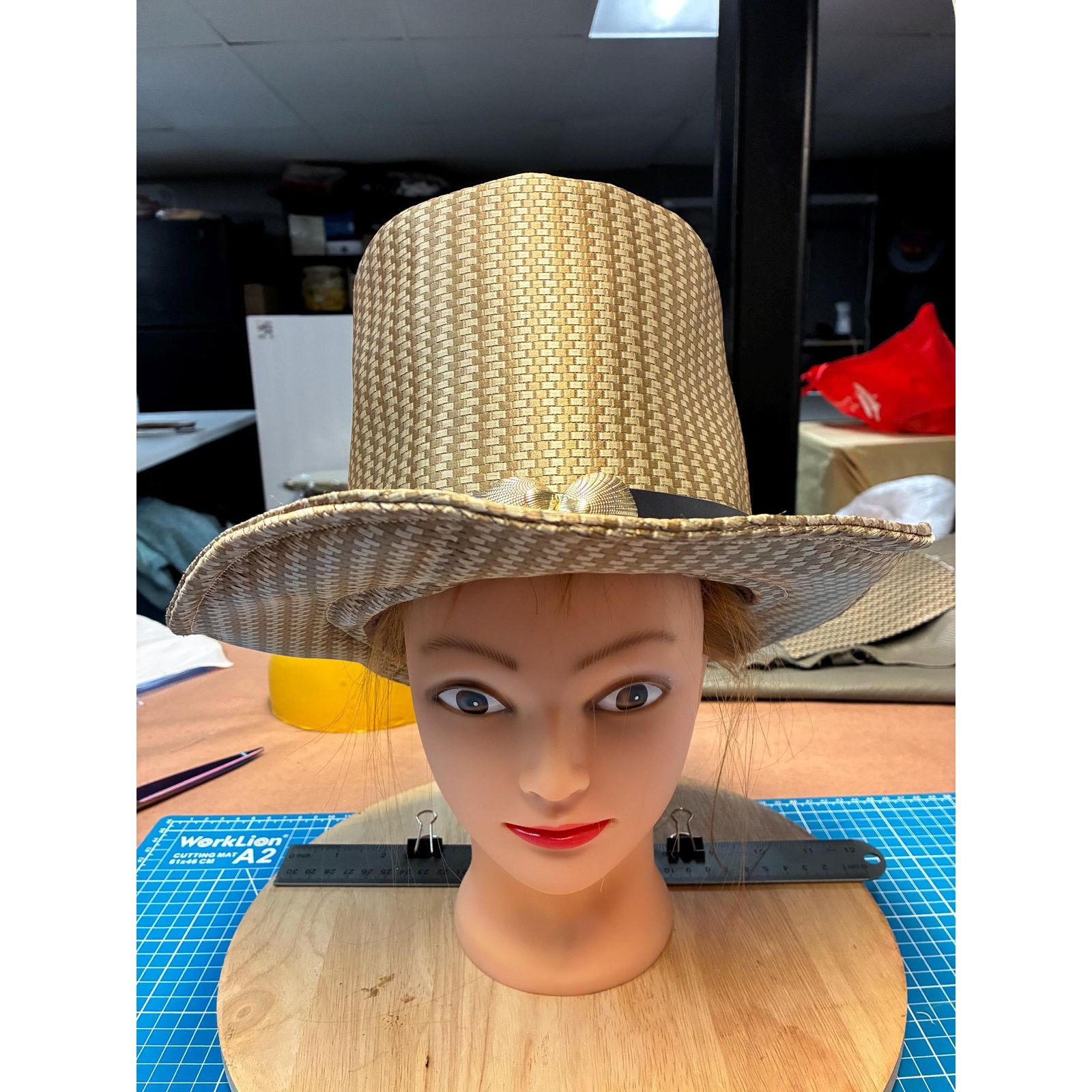 Other Rock & Roll Top Hat, Handcrafted, Gold Woven Western Size ONE SIZE - 1 Thumbnail