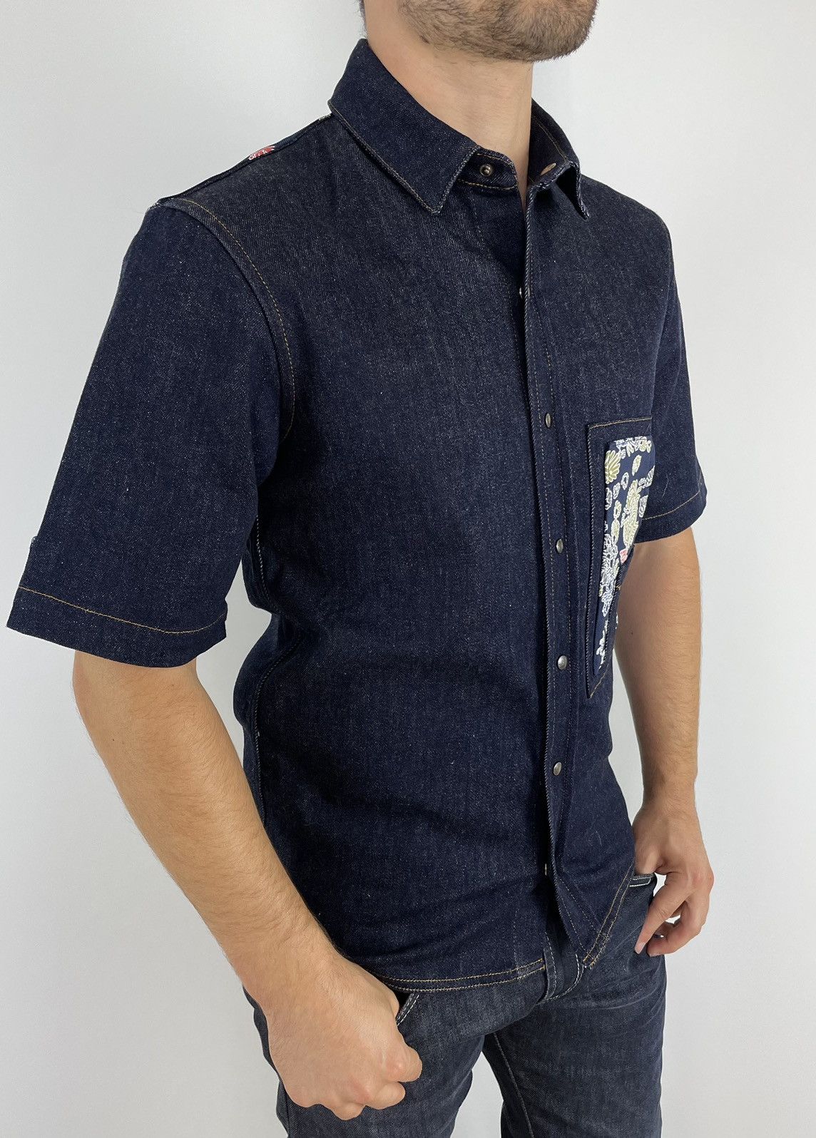 Jil Sander JIL SANDER Shirt Denim Runway 2016 Cotton Short sz46 S Size US S / EU 44-46 / 1 - 4 Thumbnail